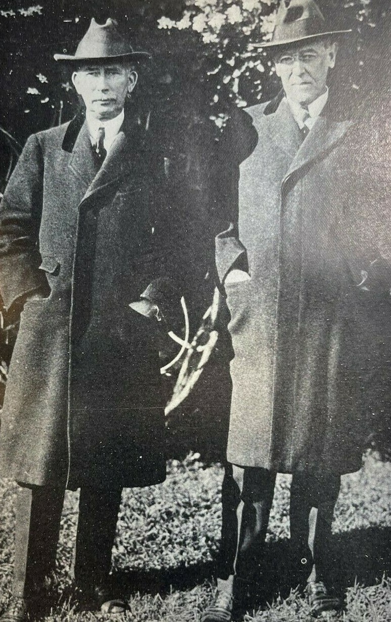 1926 Vintage Illustration President Woodrow Wilson and Colonel Edward M. House
