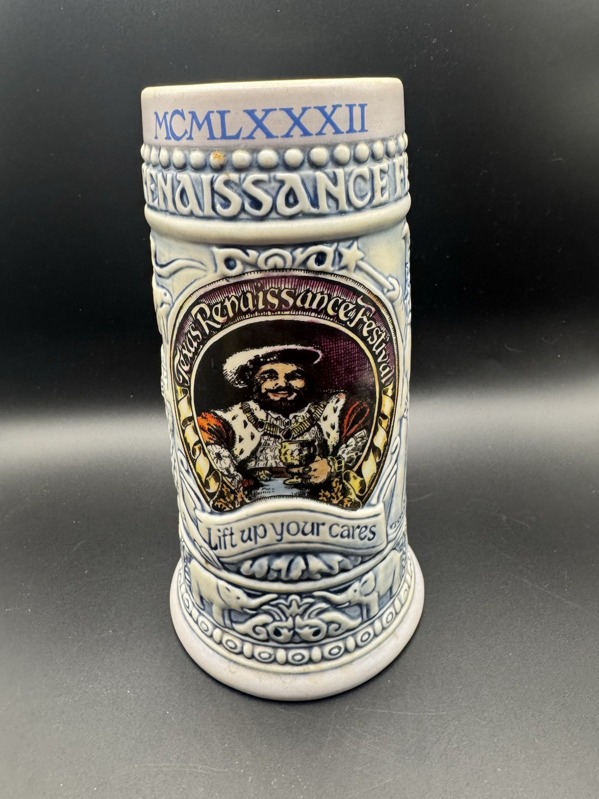 Vintage 1982 Texas Renaissance Festival Ceramic Tankard Mug