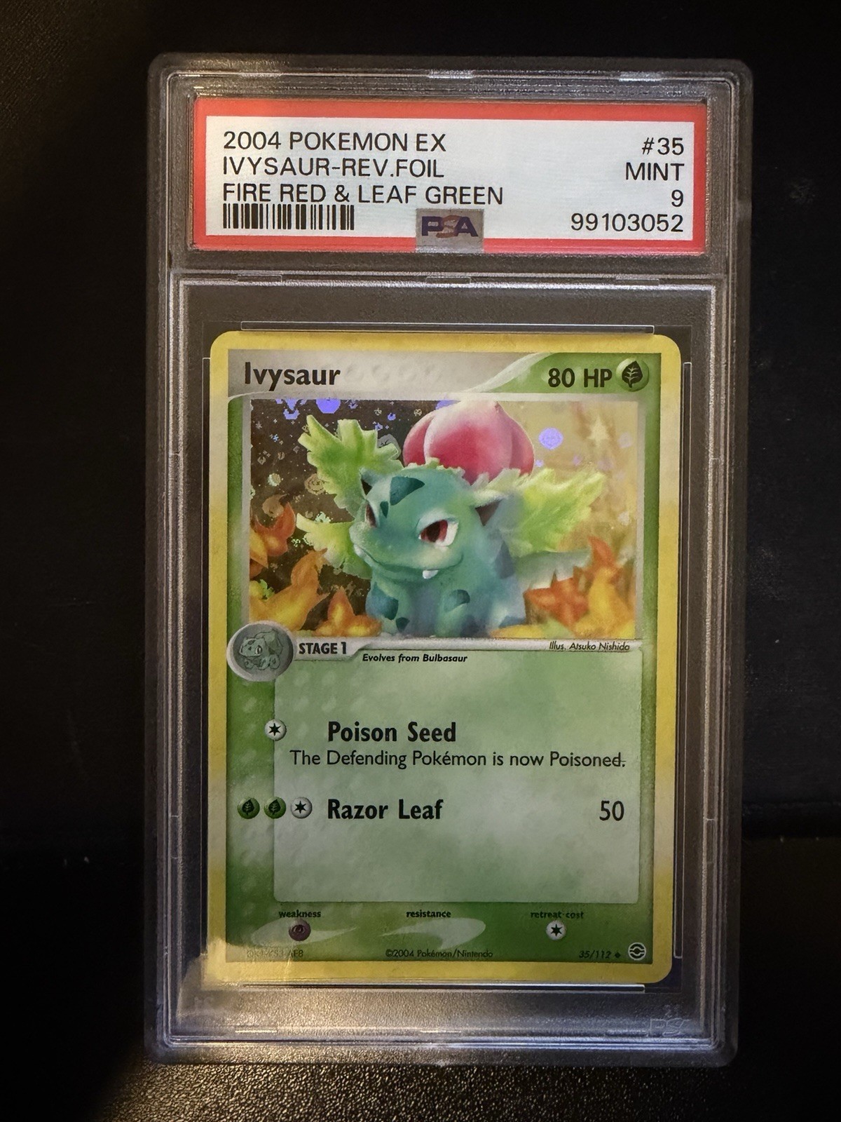 Pokémon 2004 EX FireRed & LeafGreen Ivysaur Reverse Holo #35 PSA 9