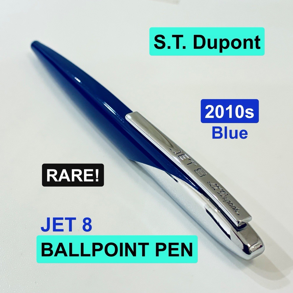 [RARE] S.T. Dupont Jet 8 Blue Ballpoint Pen 2010s VINTAGE 26100501