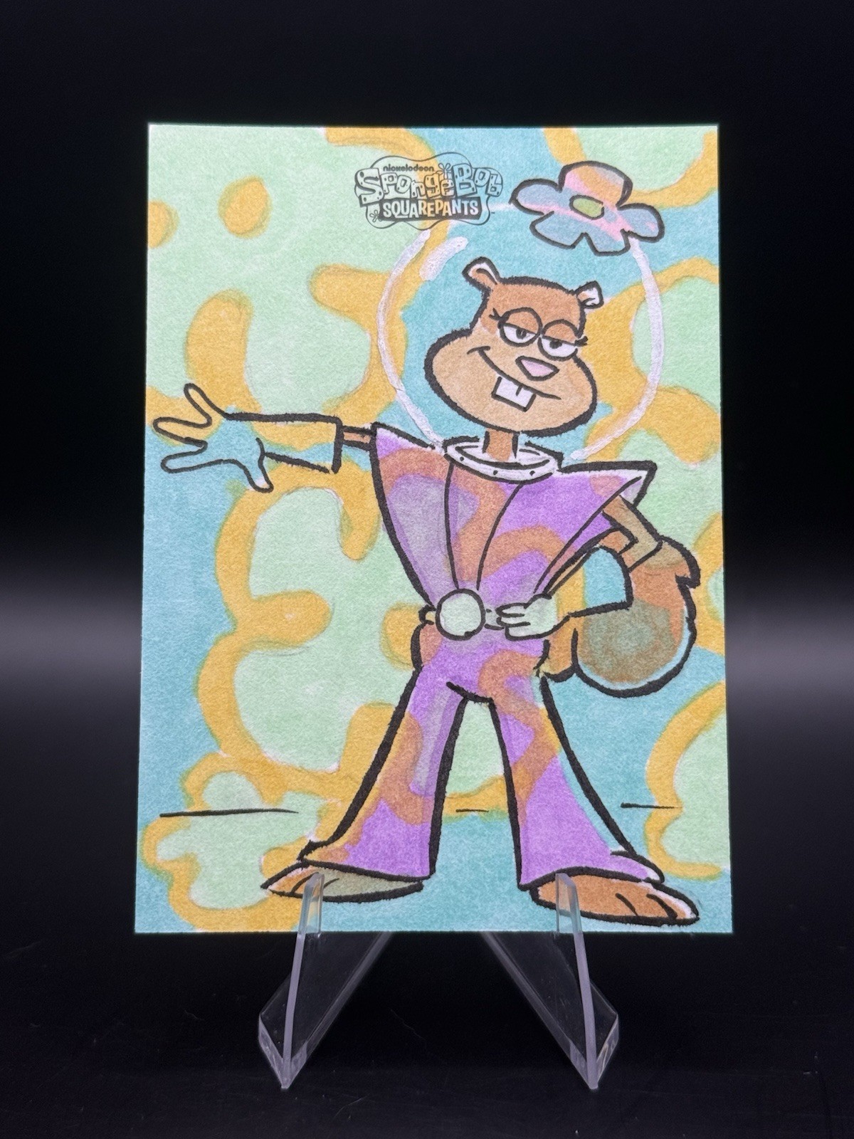 2025 Topps Chrome SponeBob 1/1 Sketch Card Miss Appear