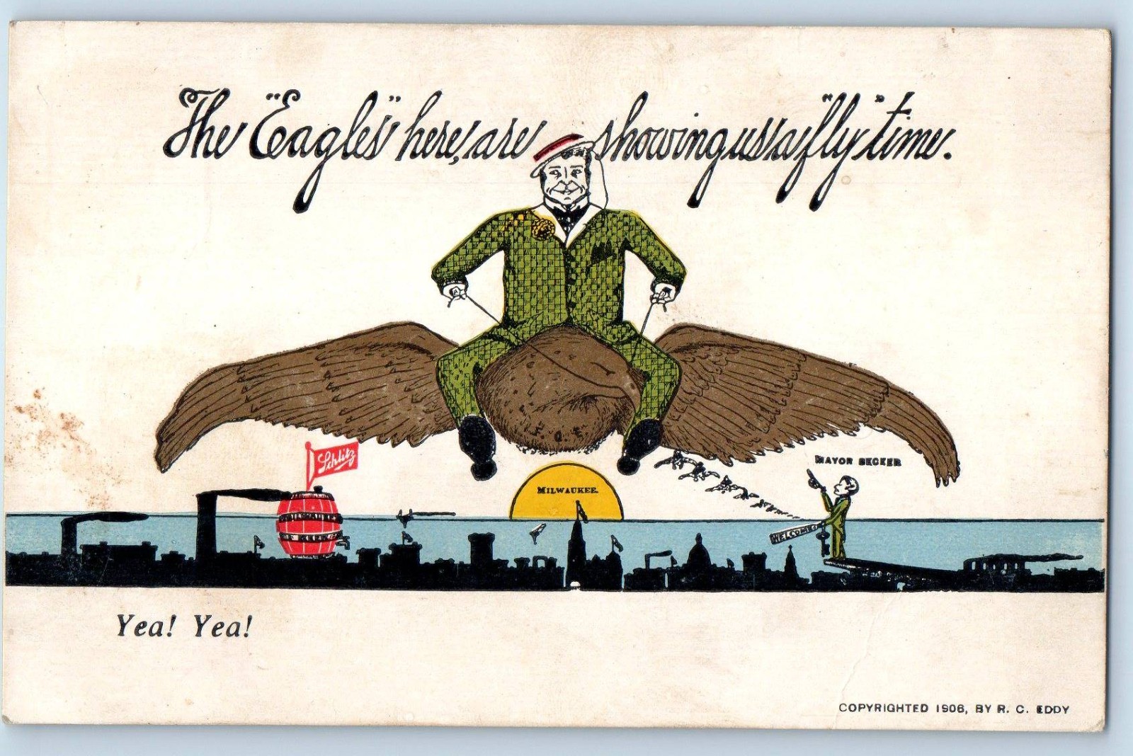 c1905 Schlitz Beer Eagle Advertising Milwaukee Wisconsin WI Antique Postcard