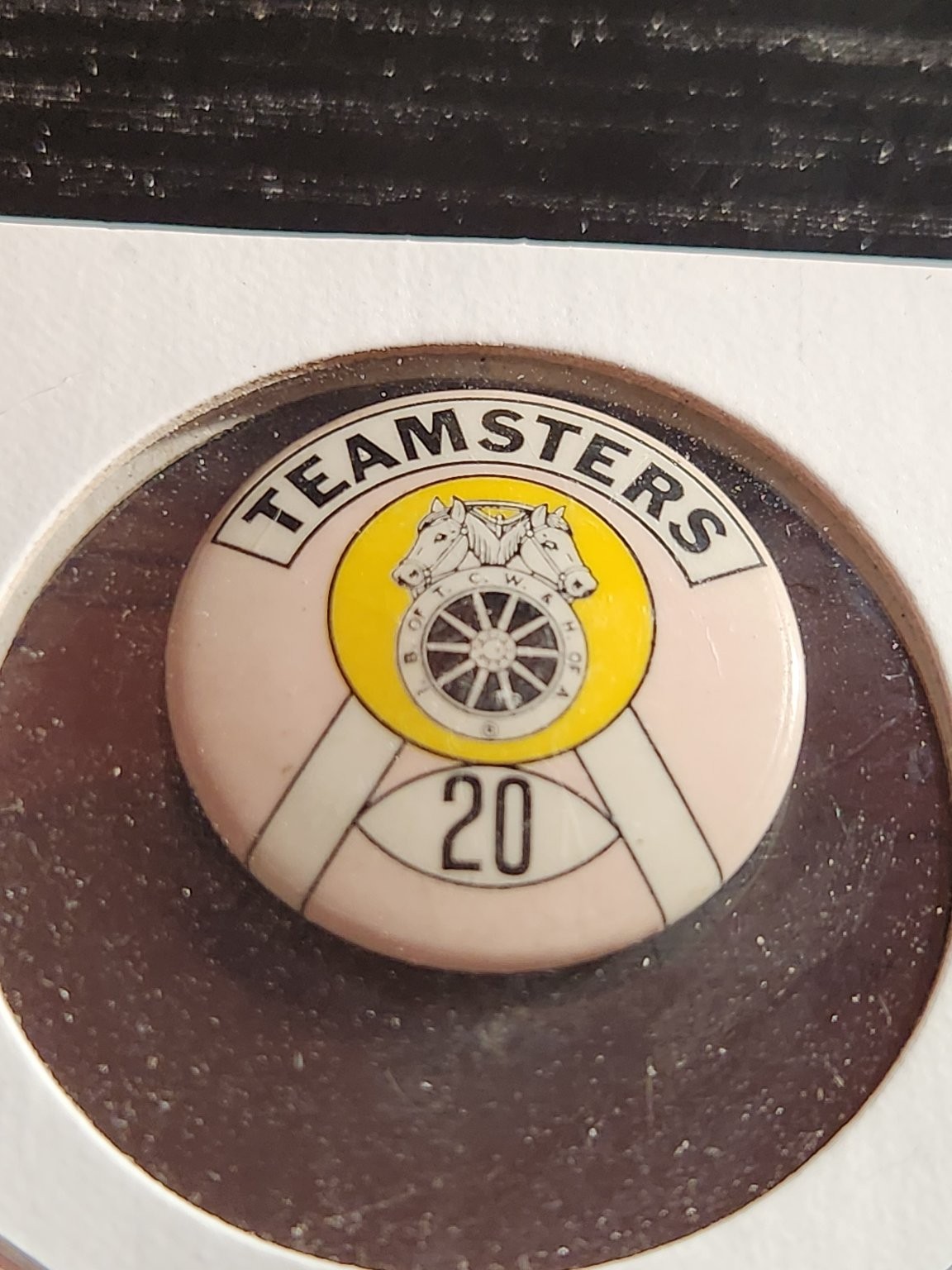 Teamsters Local 20 Pinback Button Bastian Bros. Approx 1\