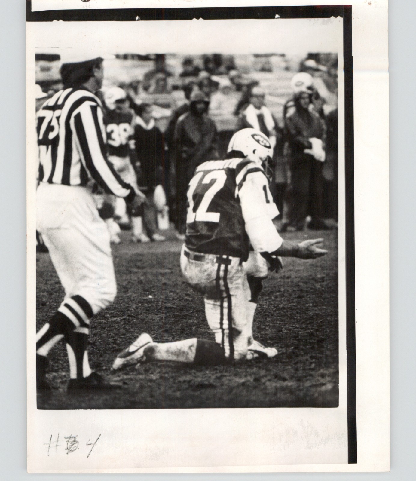 Joe Namath New York Jets vs Miami Dolphins Football Game 1975 Press Photo