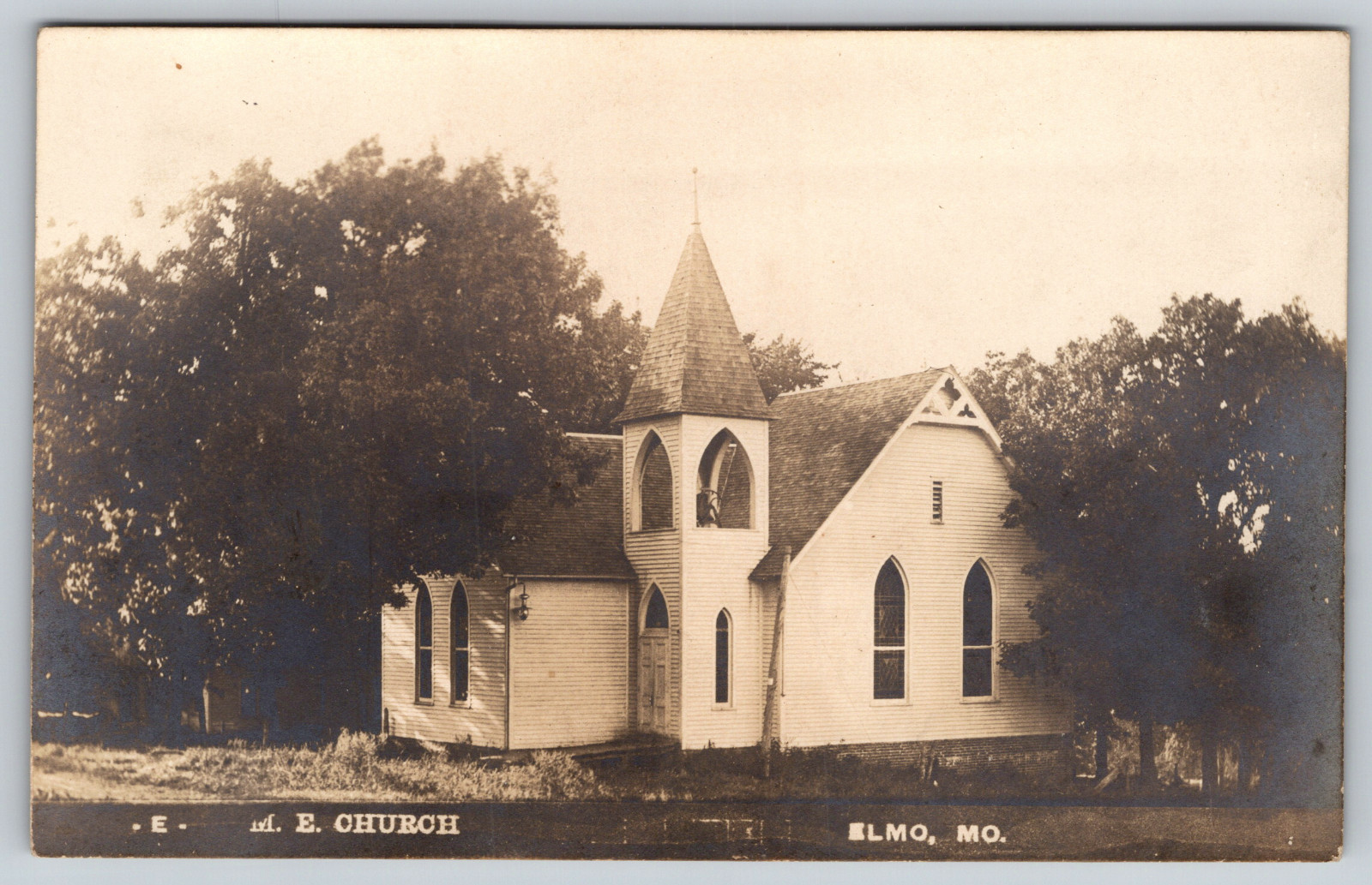 RPPC c1930s M.E. Church Elmo Missouri Photo Postcard