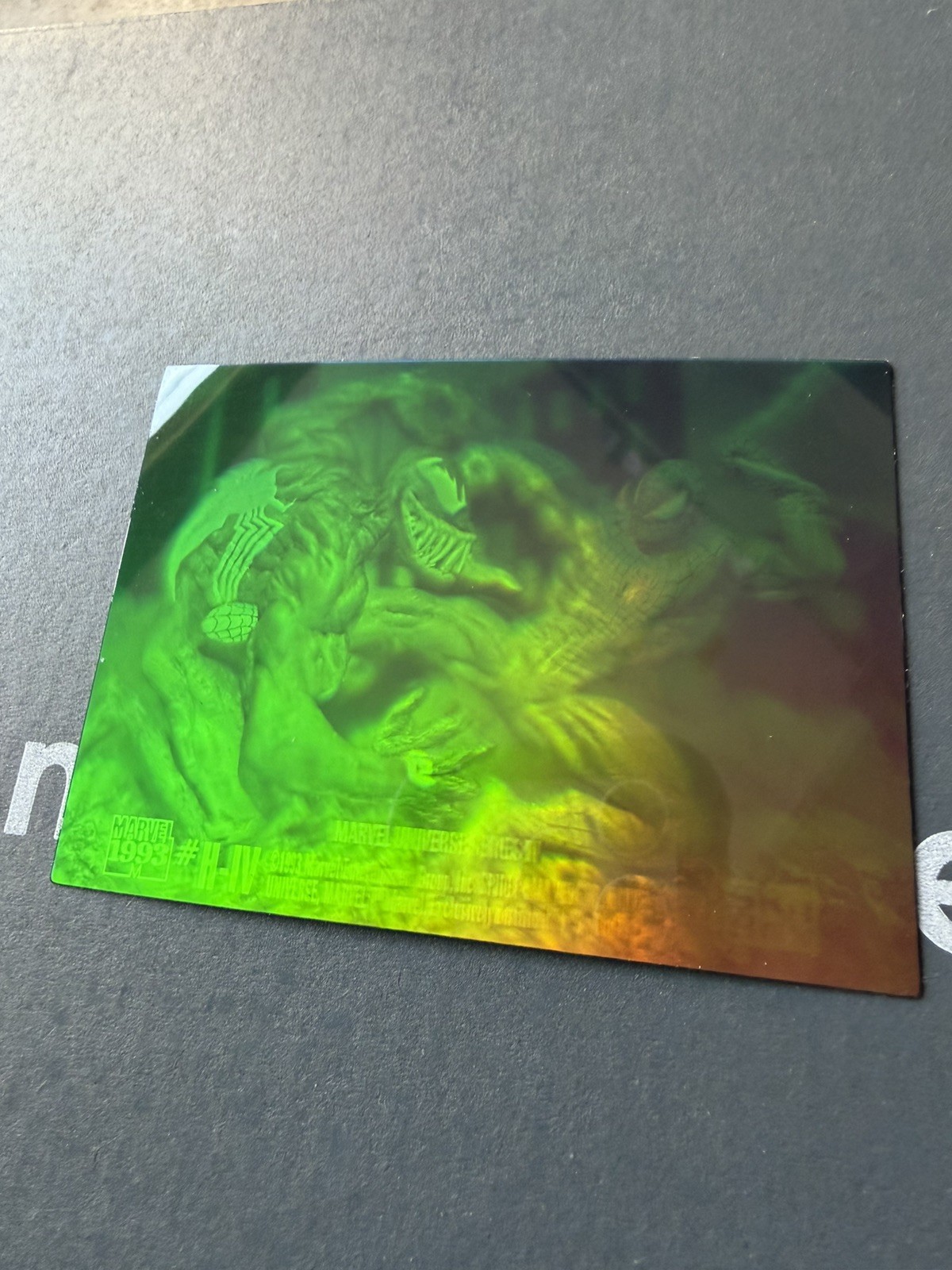 Spider-Man vs. Venom VAR 1993 Skybox Marvel Universe #H-IVa 3 D Hologram Card
