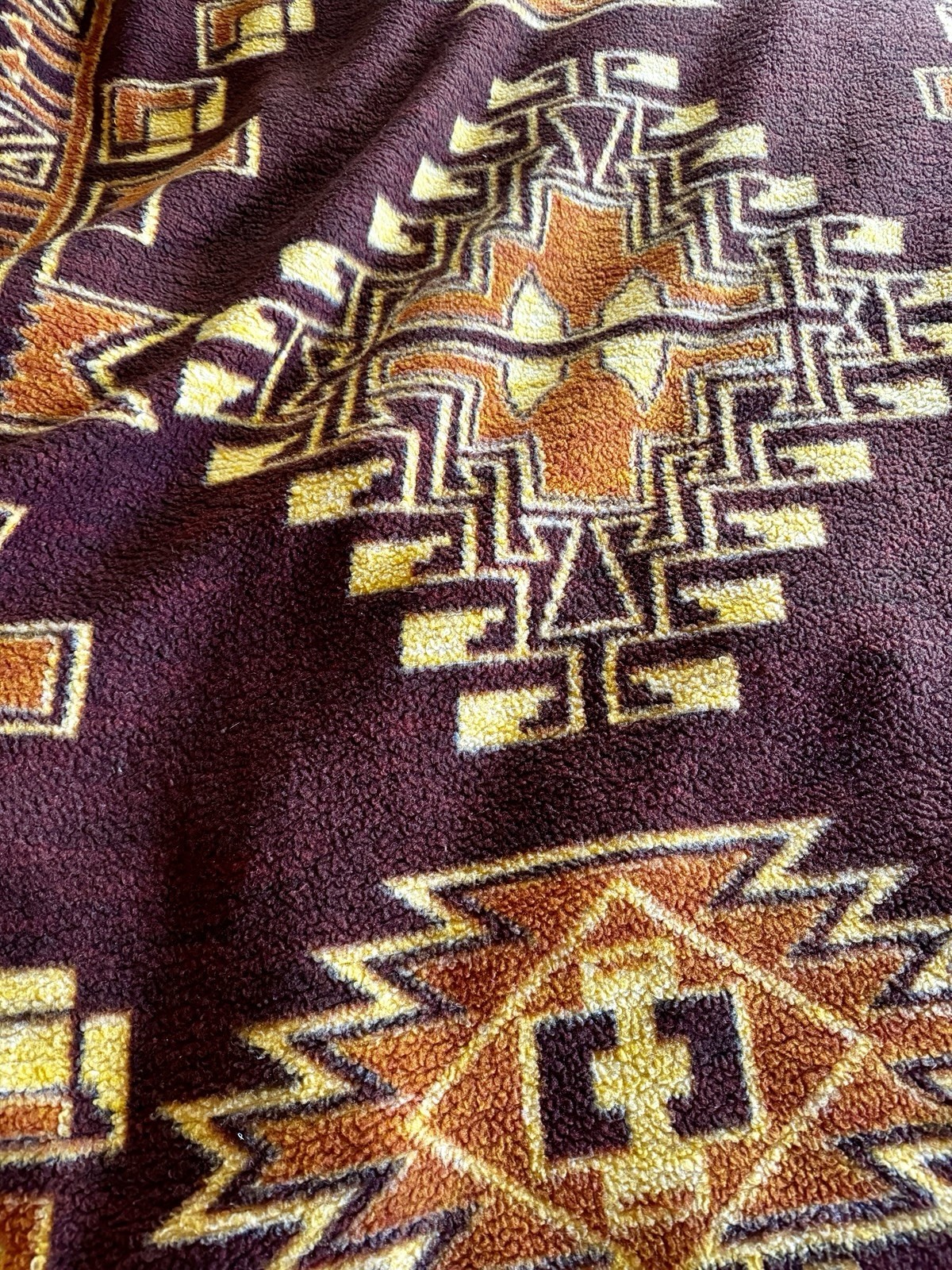Vintage 1970s IBENA Dolan Blanket Germany Southwestern Aztec Geometric Germany