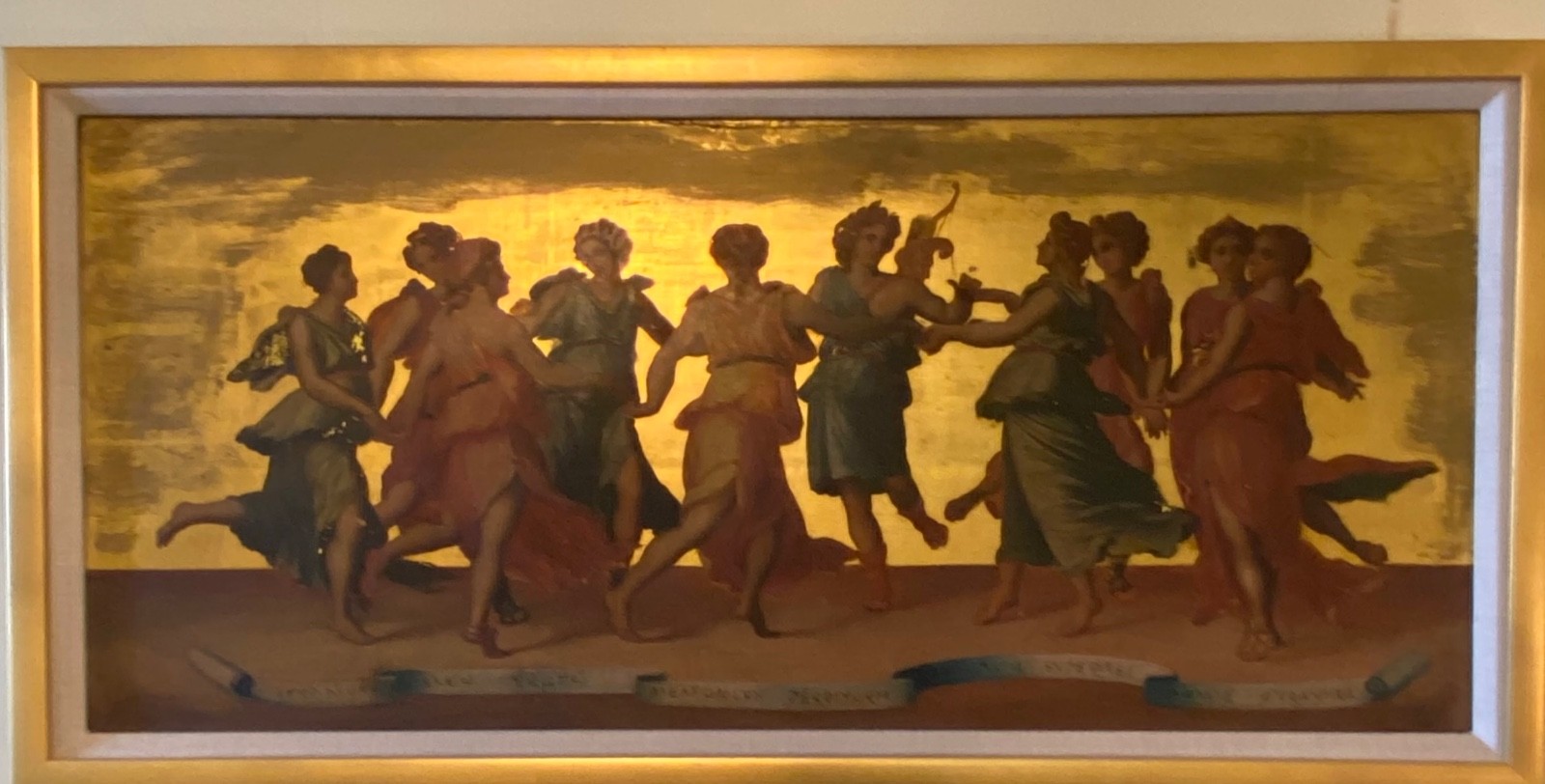 antique 19th century reproduction of dancing apollo and nine muses