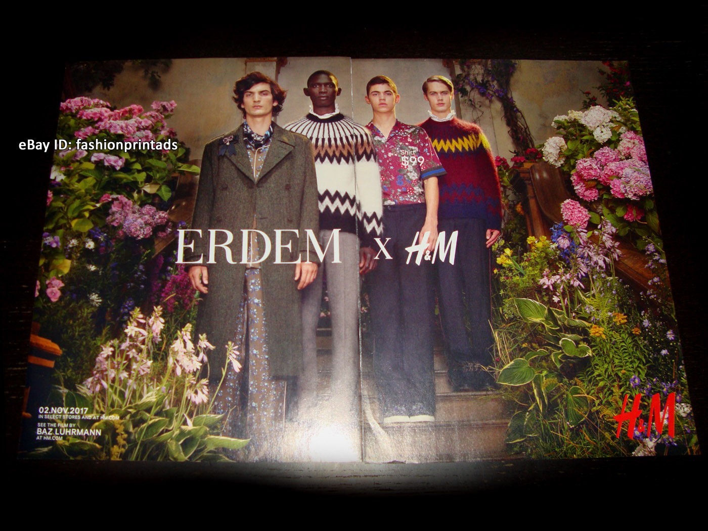 ERDEM x H&M 2-Page PRINT AD Fall 2017 LUCA LEMAIRE Hero Fiennes Tiffin