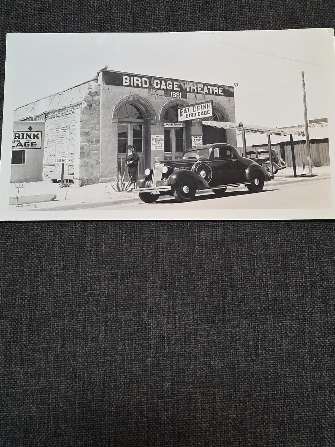 1930s Bird Cage Theatre Tombstone Arizona Antique Car Original Photo Old West