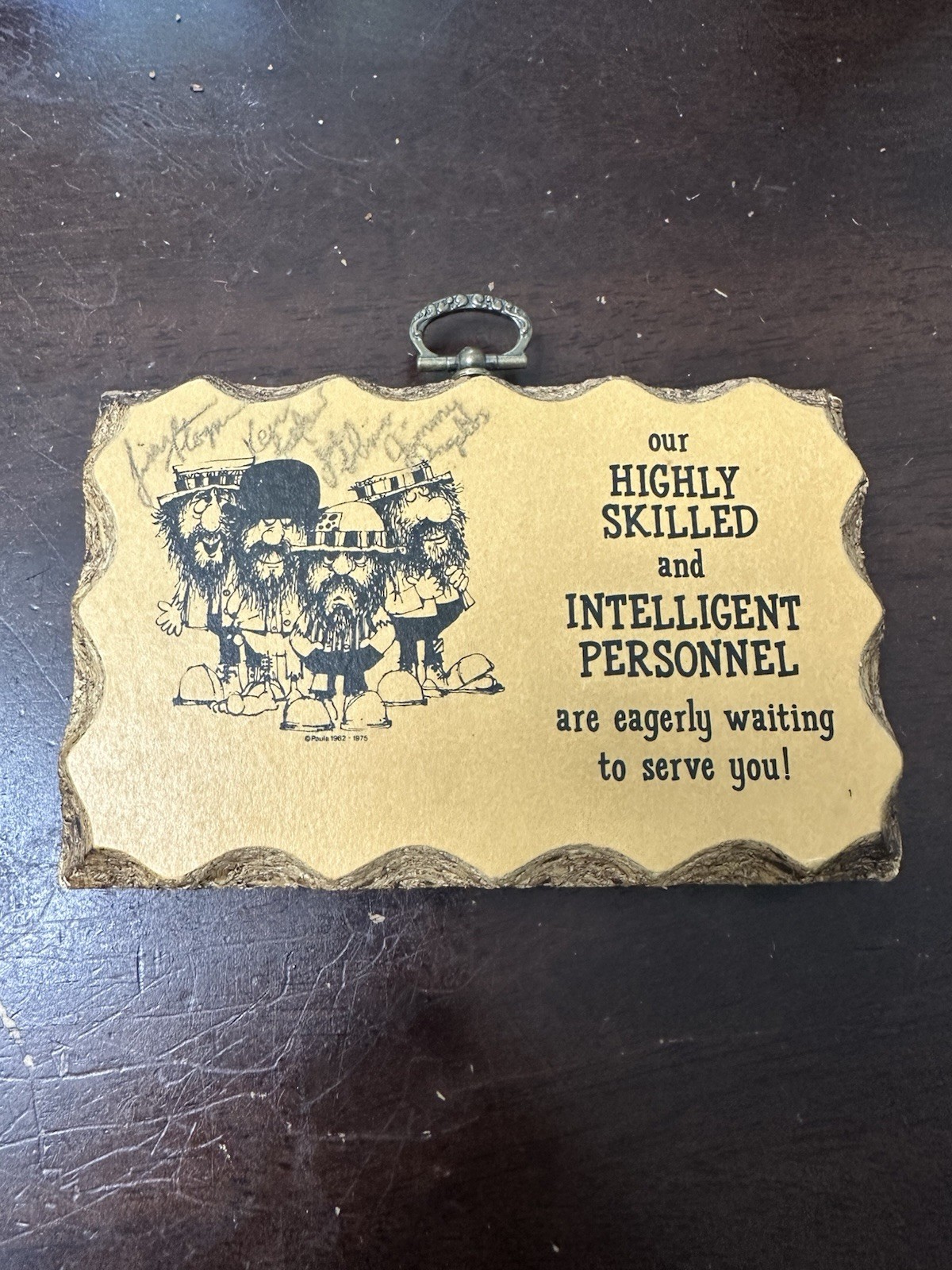 Paula's Wooden Mottos Hanging Wood Plaque Quote Sign 1975 
