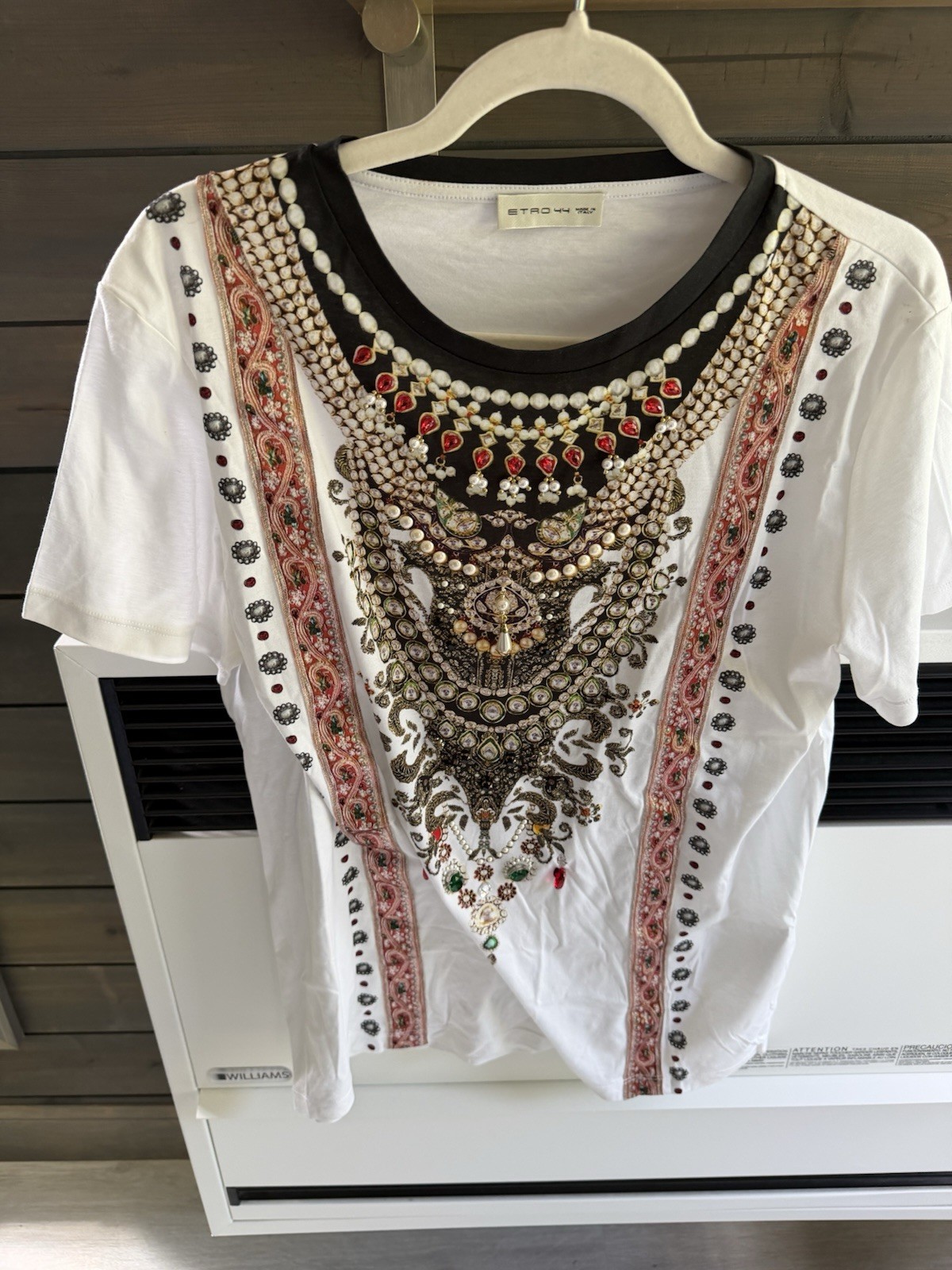 Etro Women Top Luxury T-Shirt Embellished Size 44