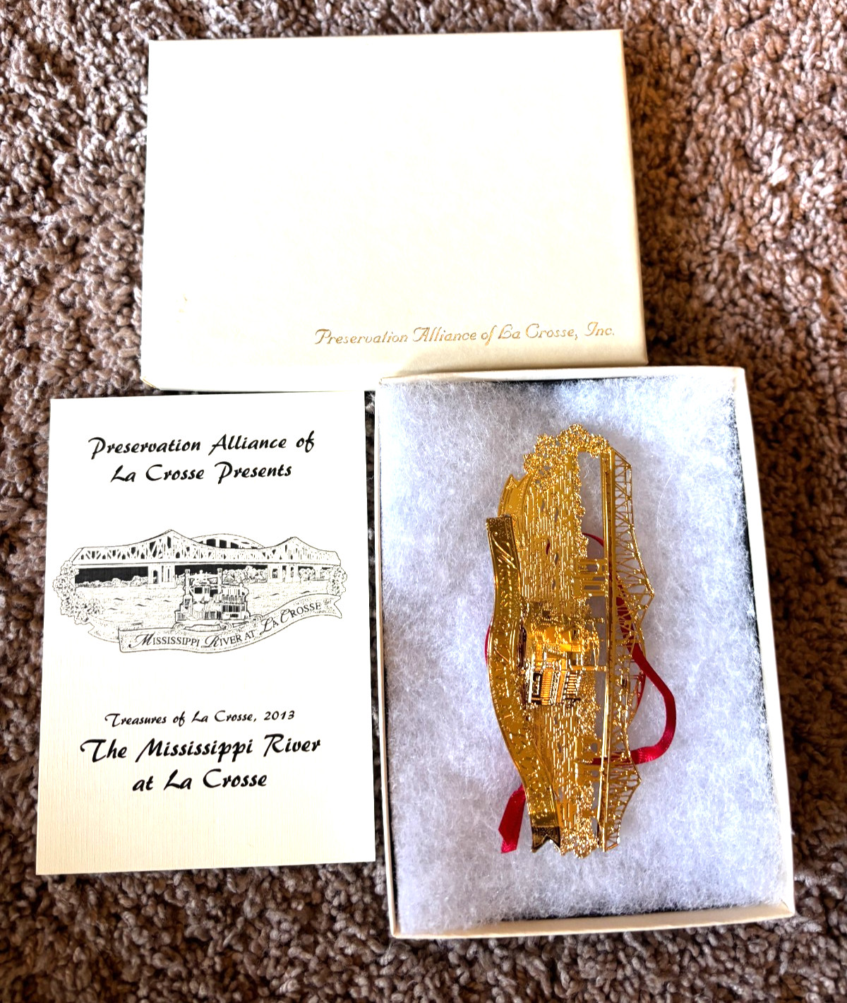Vintage Mississippi River Boat Christmas Ornamen La Crosse Wisconsin 2013