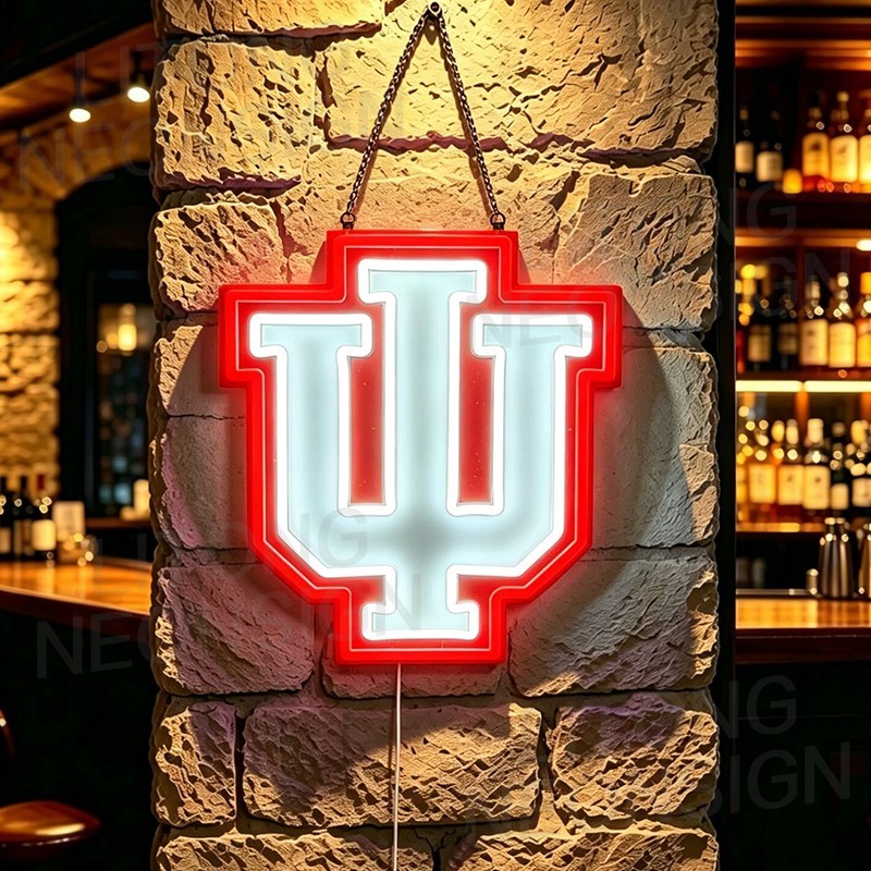 US STOCK Indiana Sport Hoosiers LED Neon Sign With Dimmer Bar Club Decor 16\