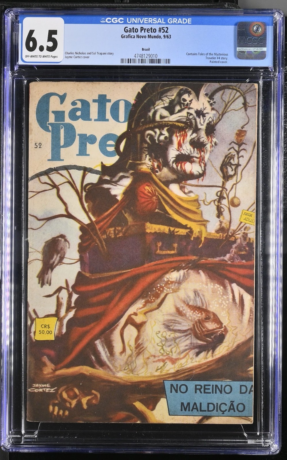 Gato Preto #52 - Jayme Cortez Brazilian Edition 1963 -- CGC 6.5 TOP POP