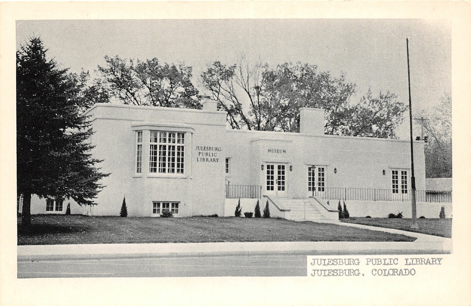 H60/ Julesburg Colorado Postcard c1940s Public Library Building 26