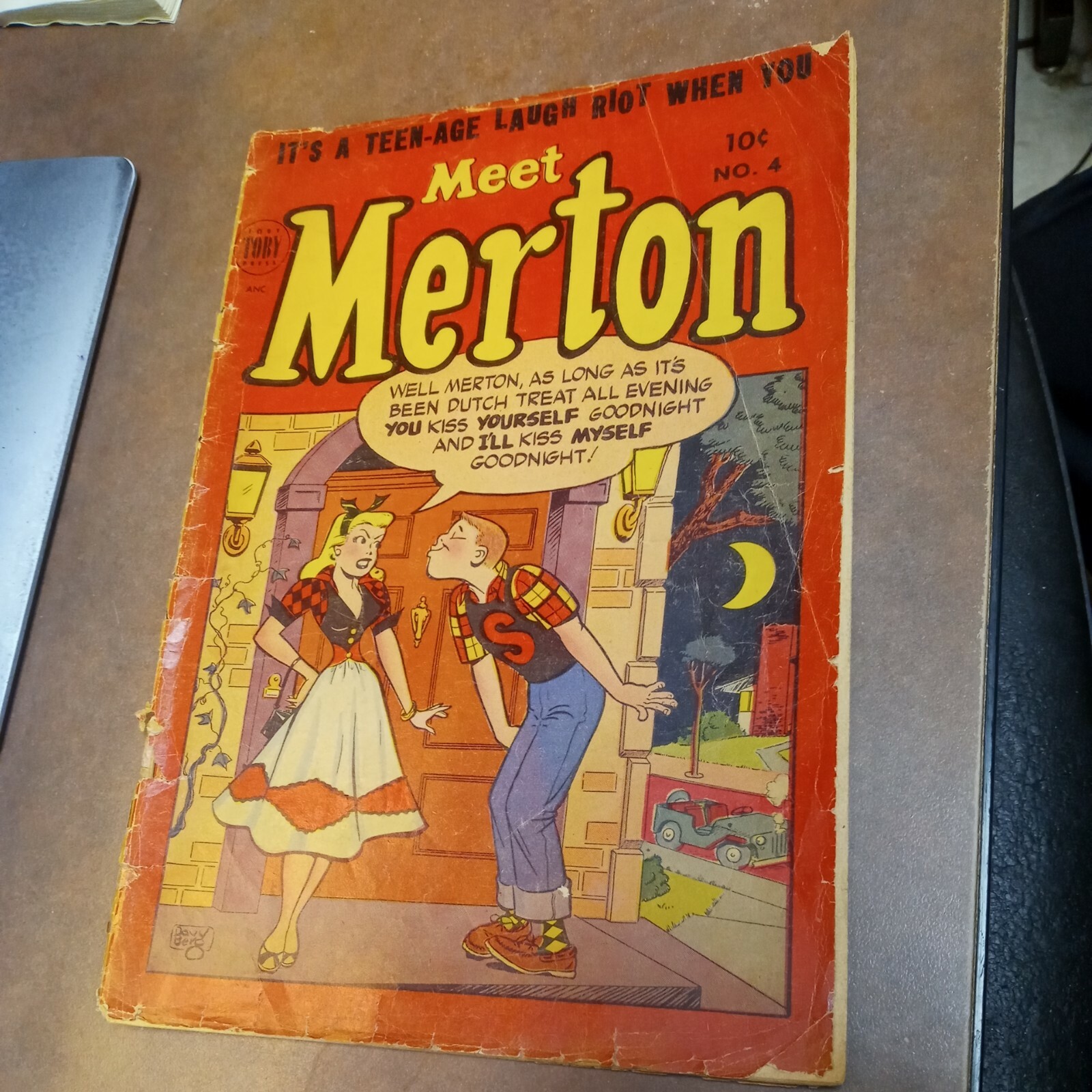 Meet Merton #4 Golden age Toby Press  1954 teen humor good girl art cheeky cover