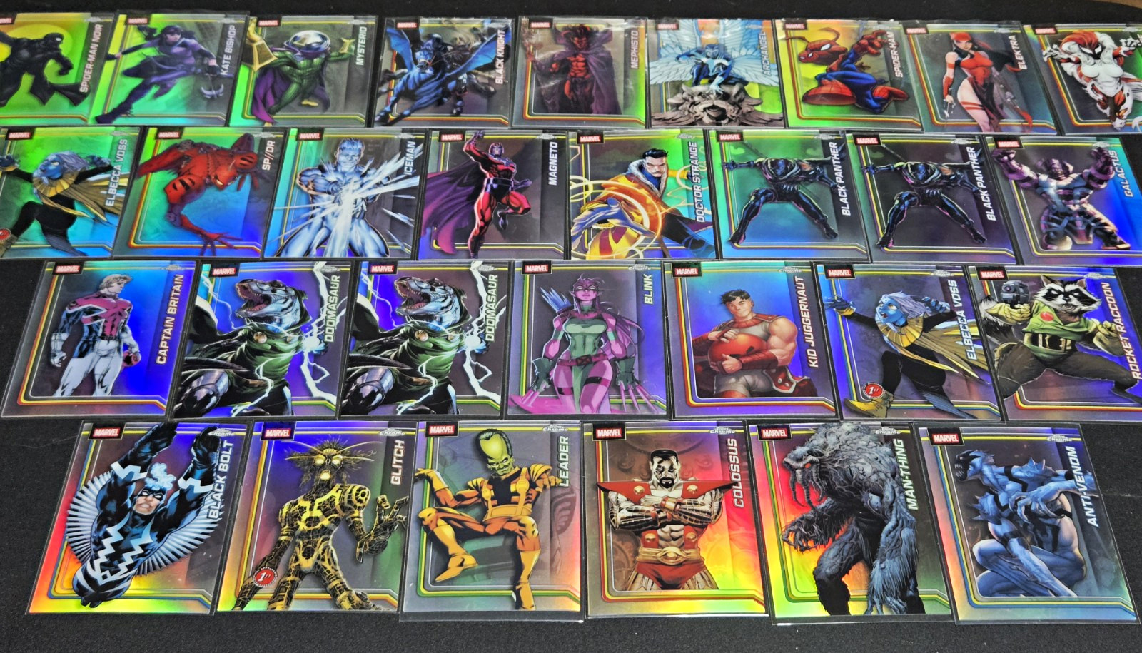 Topps Marvel Topps Chrome 2026 rainbow Refractor 30-Card Lot ~ Spider-Man Noir