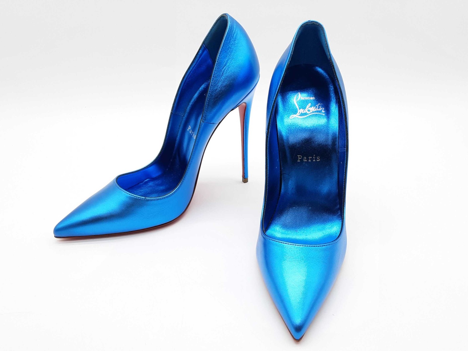 Christian Louboutin So Kate 120 Metallic Blue Heels Size Eu 40 Do0426lrzde