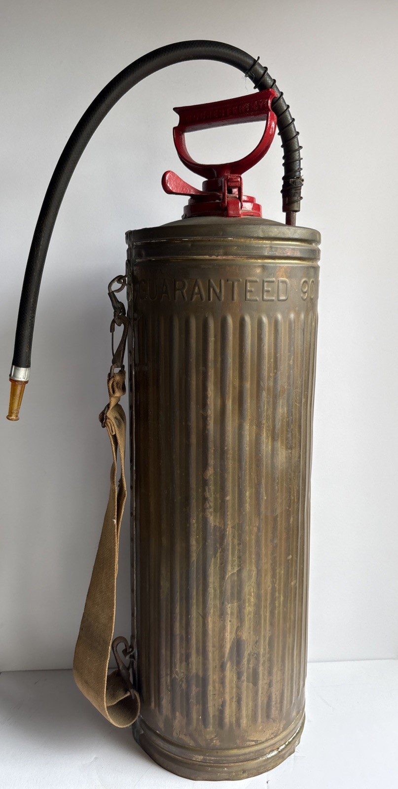Vintage E.C. BROWN CO. ROCHESTER NY Copper Shoulder Sprayer Fire Extinguisher