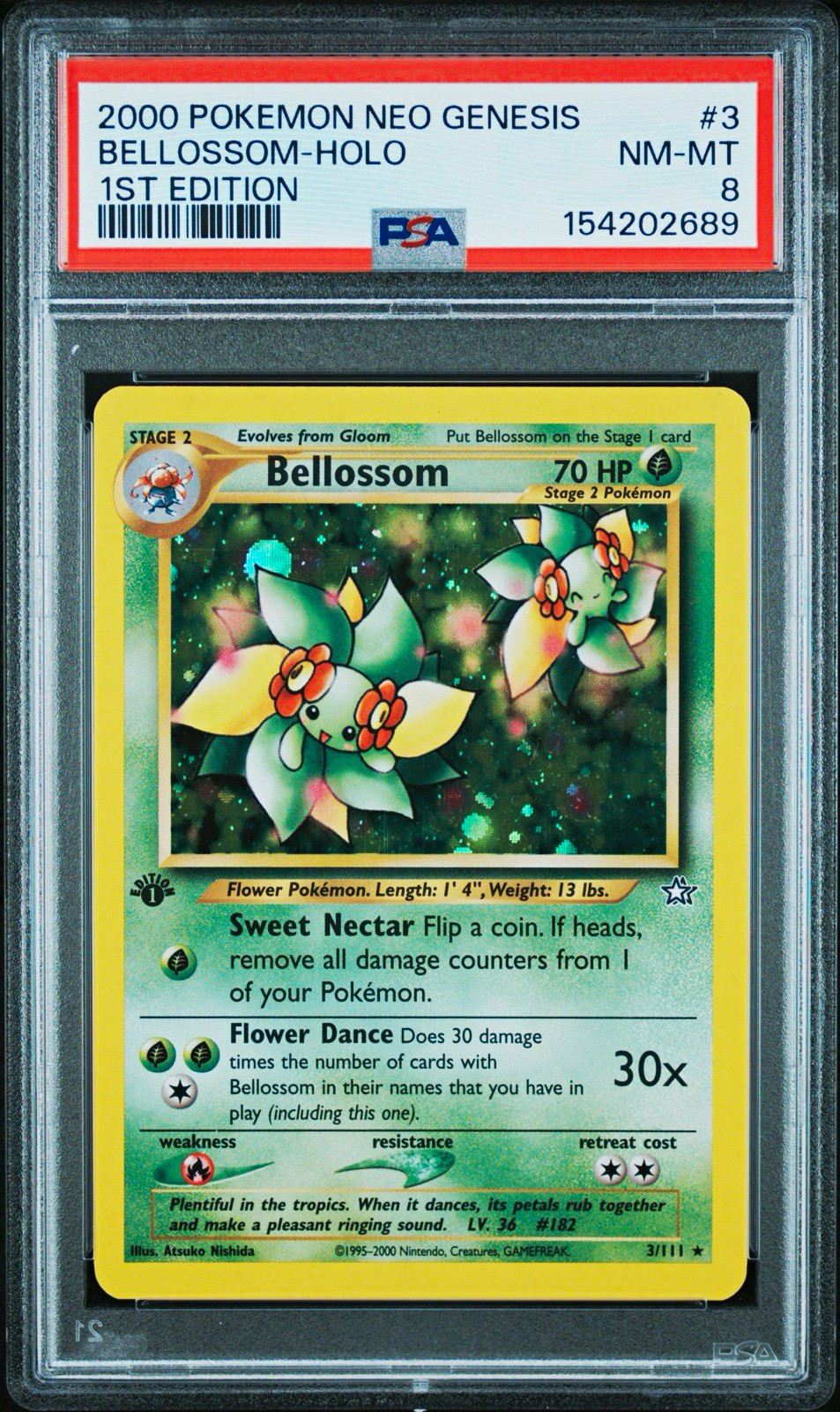 PSA 8 Bellossom Holo 1st Edition Neo Genesis 3/111 Pokemon #154202689