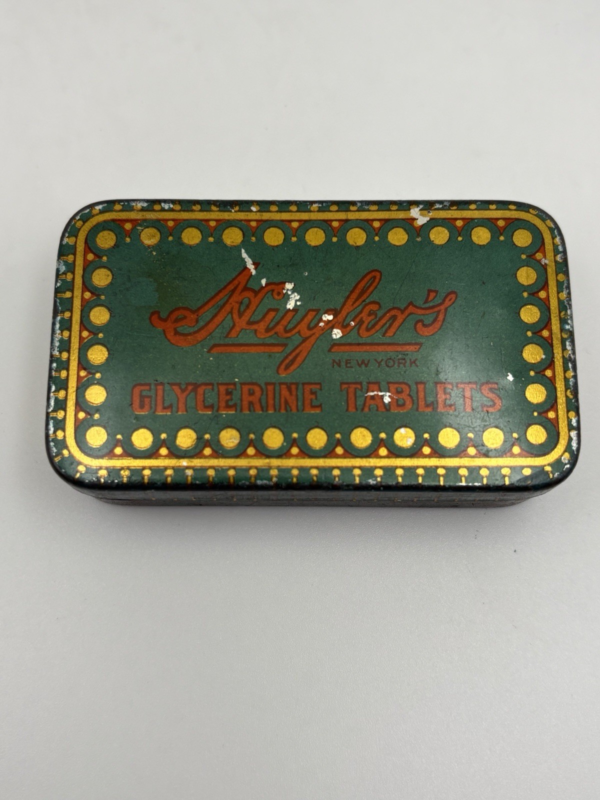 Antique Huyler’s Glycerine Tablets 2 Oz Tin New York Litho Advertising 1900s