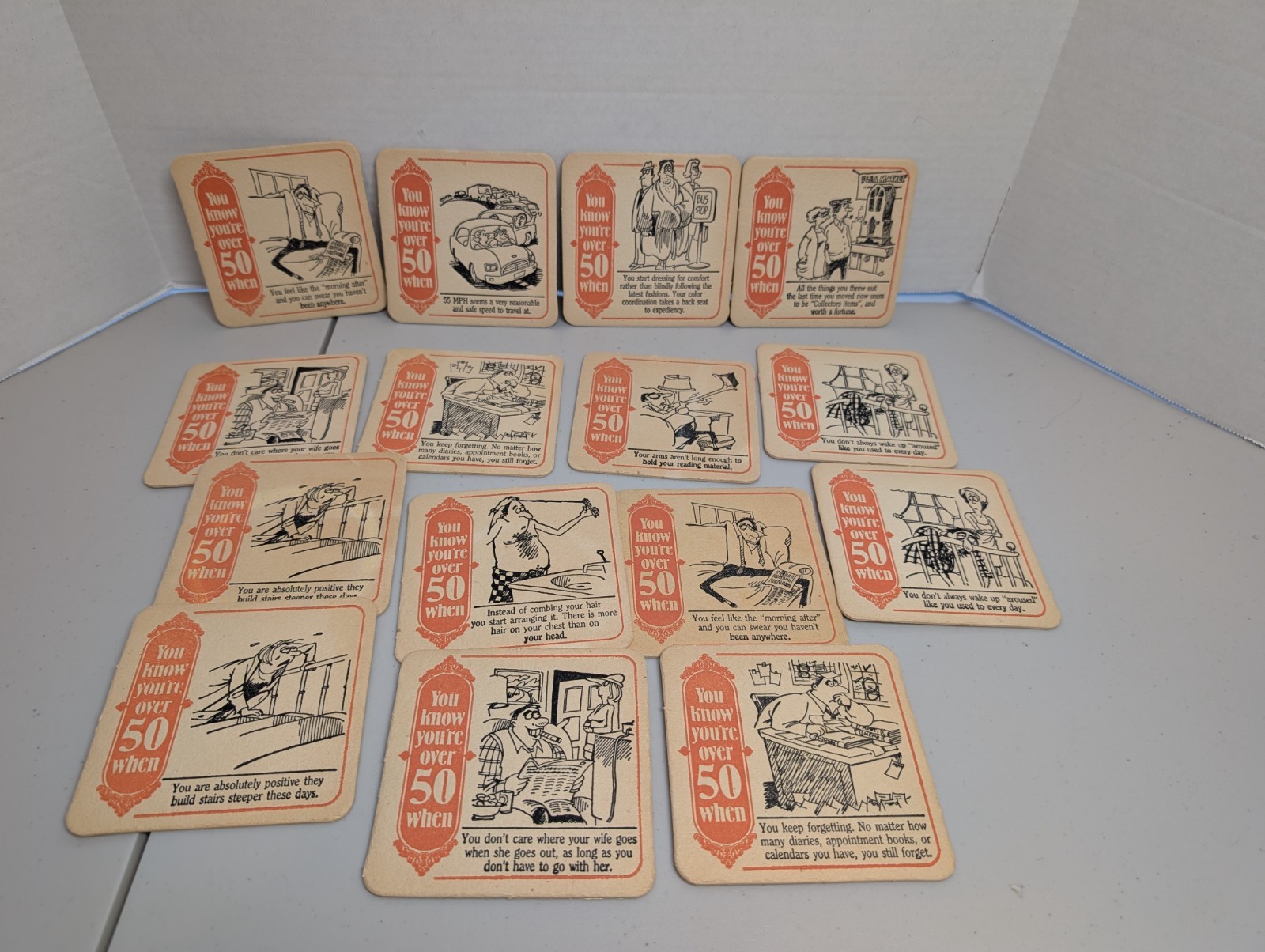 VTG 1989 Funny Coasters You Know Your Over 50 When 