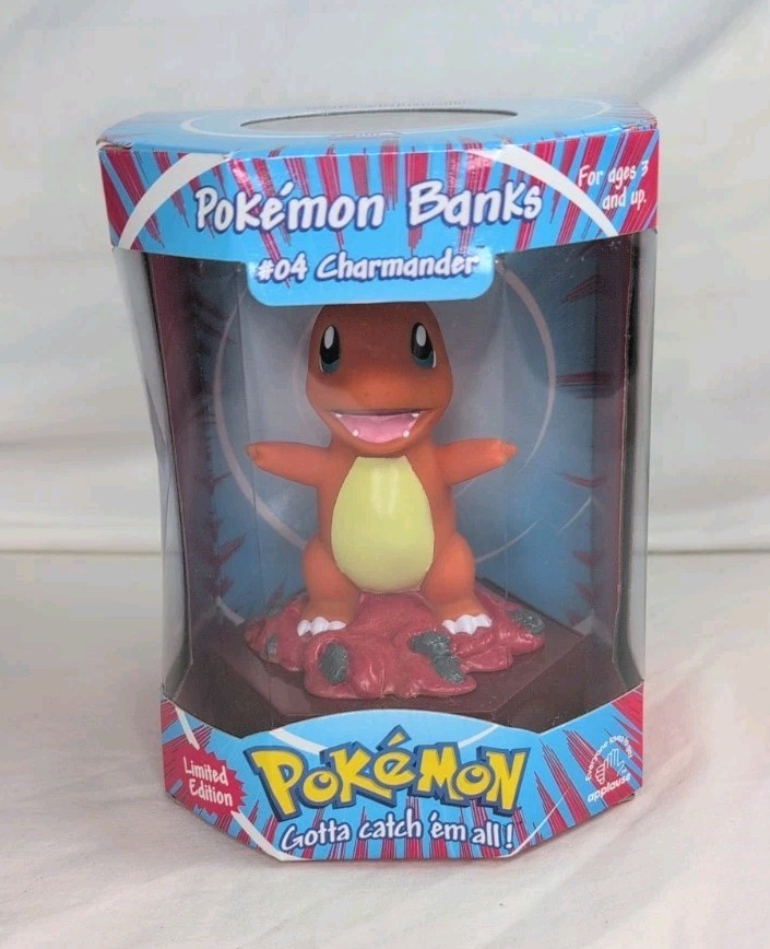 1999 APPLAUSE POKEMON BANKS #04 CHARMANDER  LIMITED EDITION BANK NEW SEALED