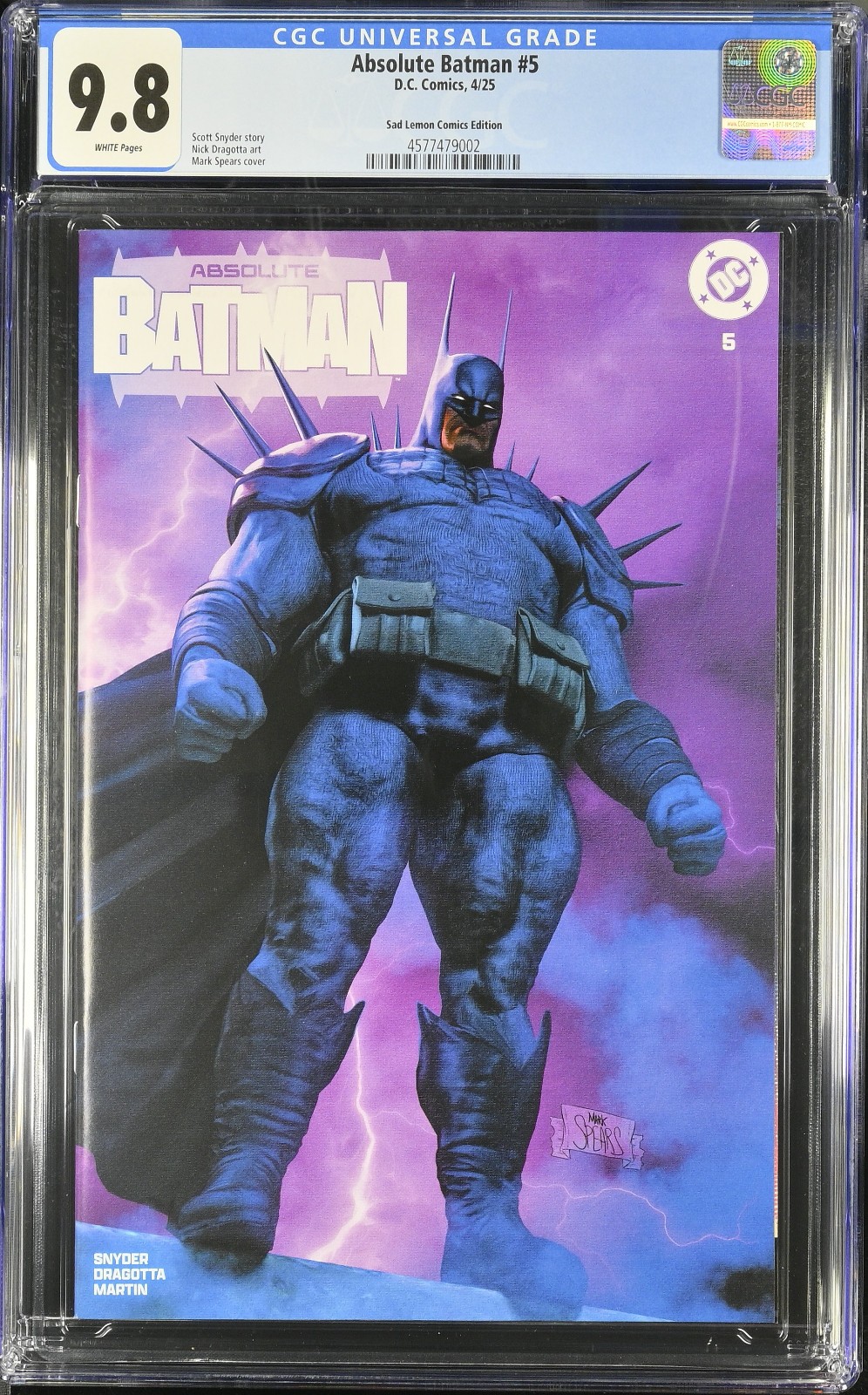 ABSOLUTE BATMAN #5 CGC 9.8 MARK SPEARS EXCLUSIVE VARIANT LTD 800 MONSTERS RARE