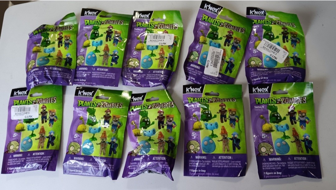 K'Nex Plants vs Zombies Series 2 Mystery Figure Blind Pack 53007 NEW (Lot Of 10)