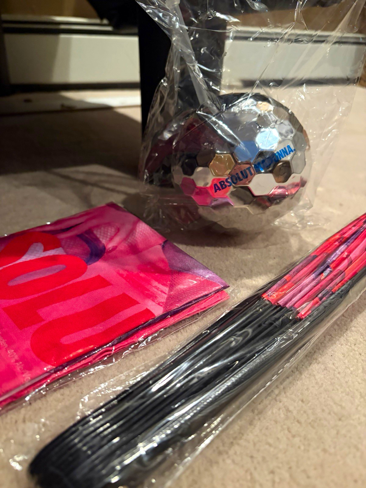 Absolut Madonna Pink & Black Folding Hand Fan Promotional Advertising Item
