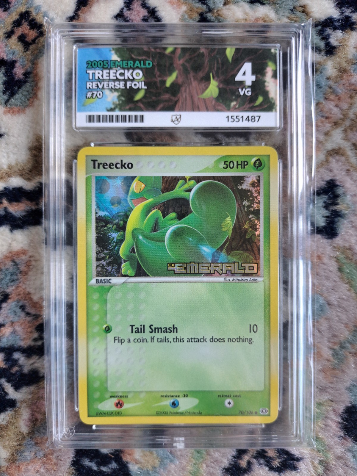 Pokémon Treecko 70/106 EX Rev Foil Emerald Stamped Holo Ace 4 - RARE - LOW POP