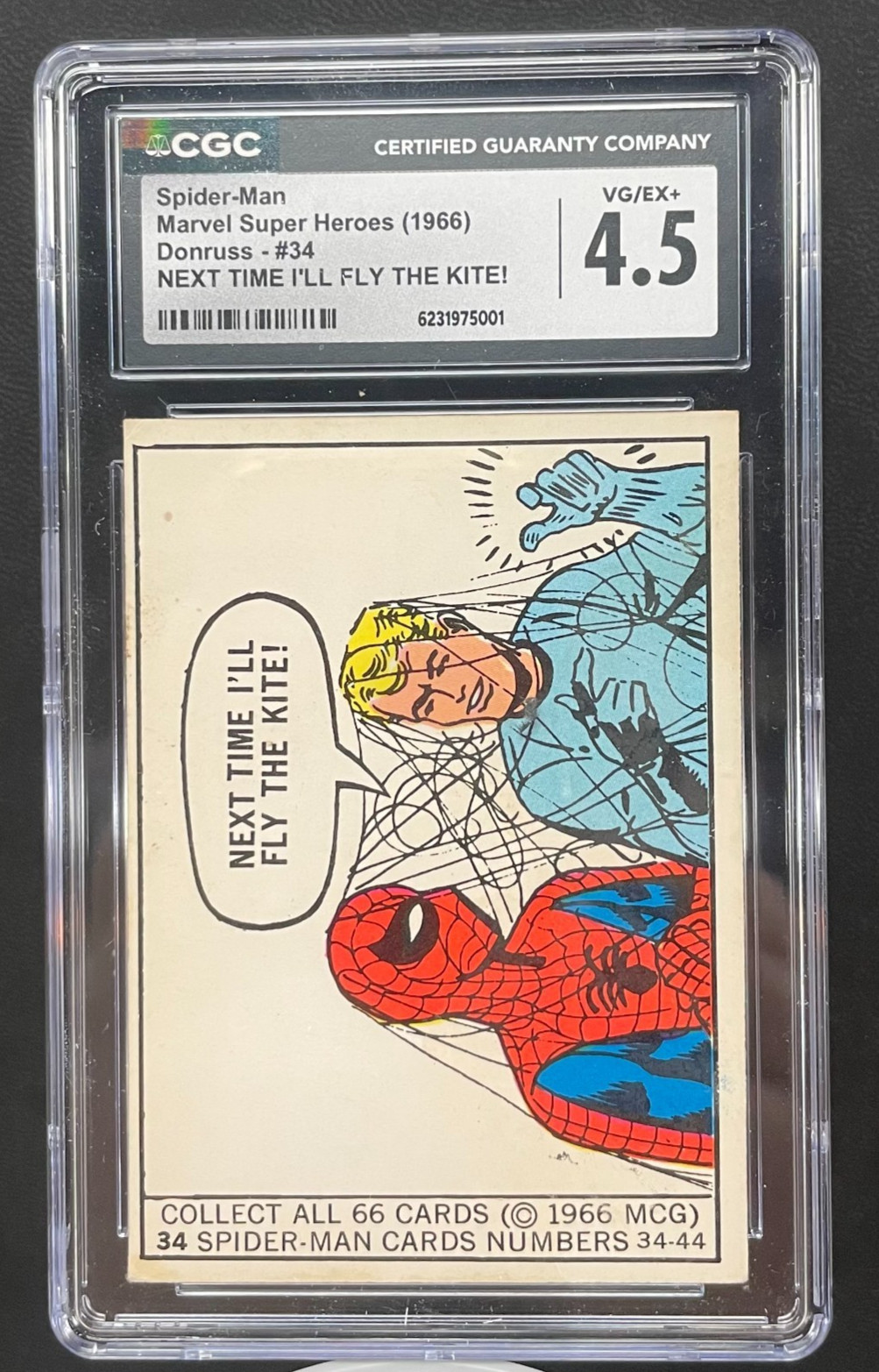 1966 Donruss Marvel Super Heroes Spider-Man ROOKIE RC Card #34 CGC 4.5 not PSA