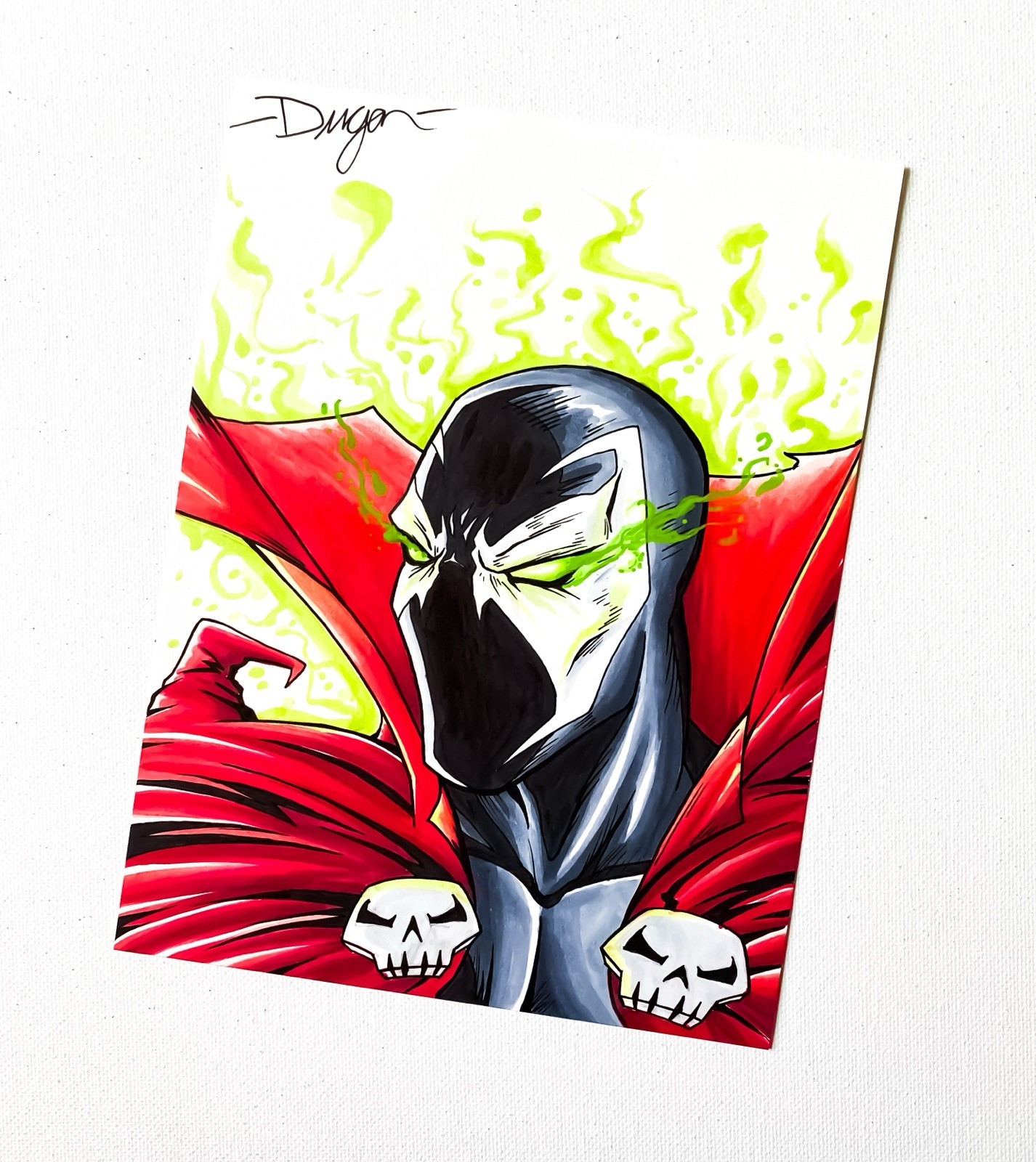 SPAWN ORIGINAL ART BY DEEGAN PUCHKORS 2022 - COMIC ART FULL COLORED 6x8 SPAWN ORIGINAL ART BY DEEGAN PUCHKORS 2022 - COMIC ART FULL COLORED 6x8