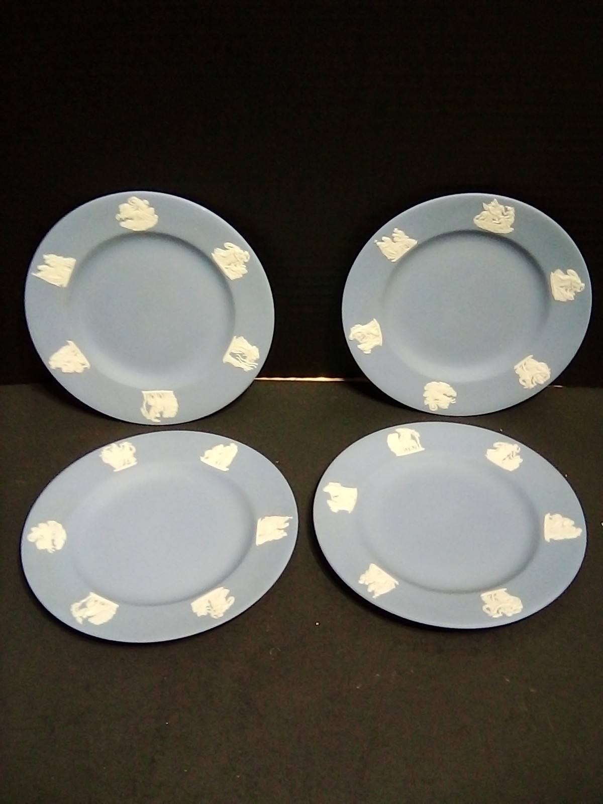 Wedgwood Jasperware Blue Grecian 4 plates 6