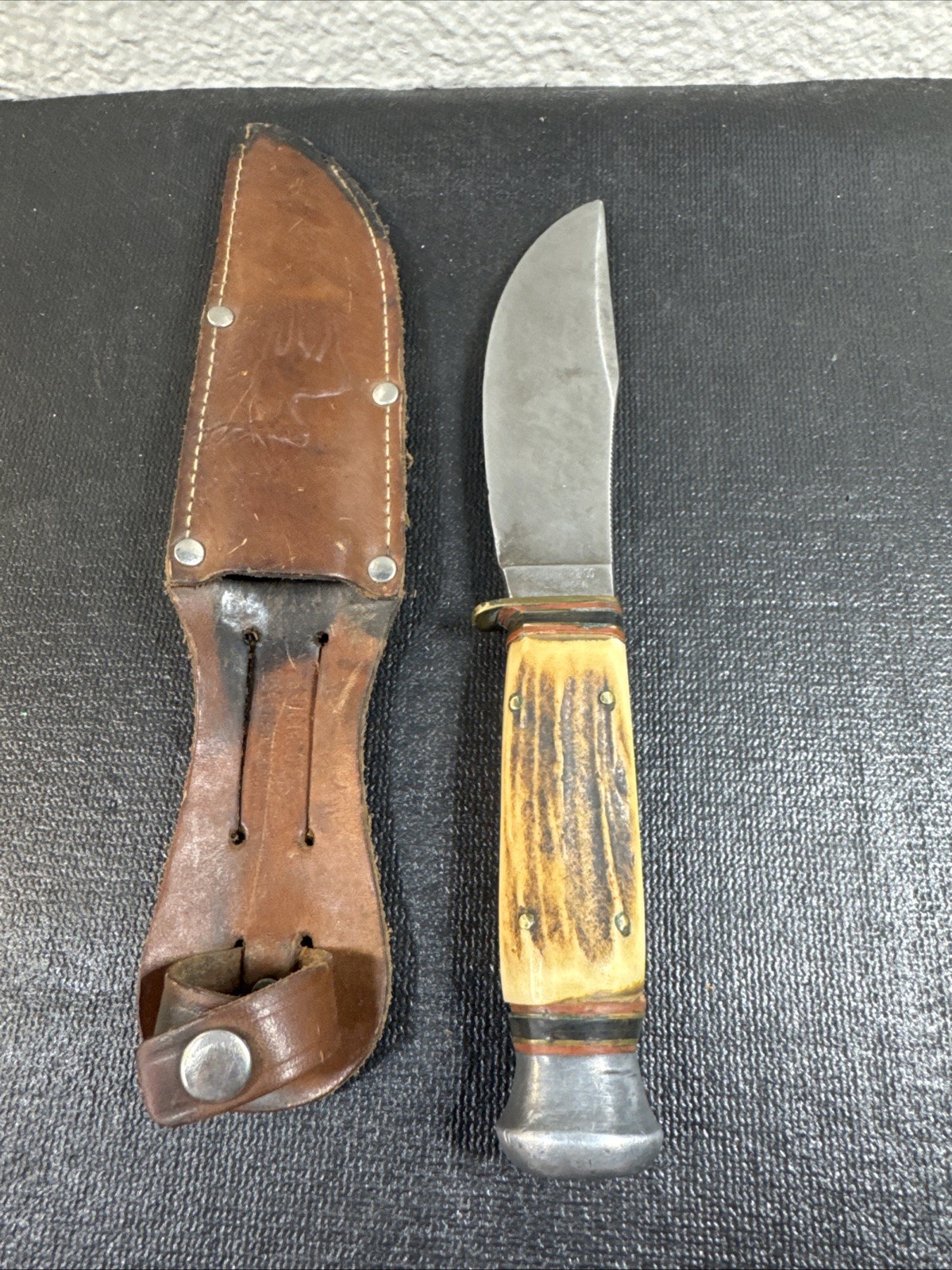 Vintage Rare HTF H. Boker & Co Tree Brand Hunter Fixed Blade Knife Stag Germany