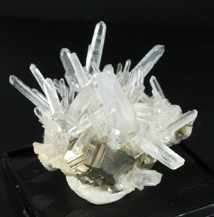 Pyrite  & Quartz Crystals Huaron Mine. Pasco Dept. Peru (EA12052) Boxed