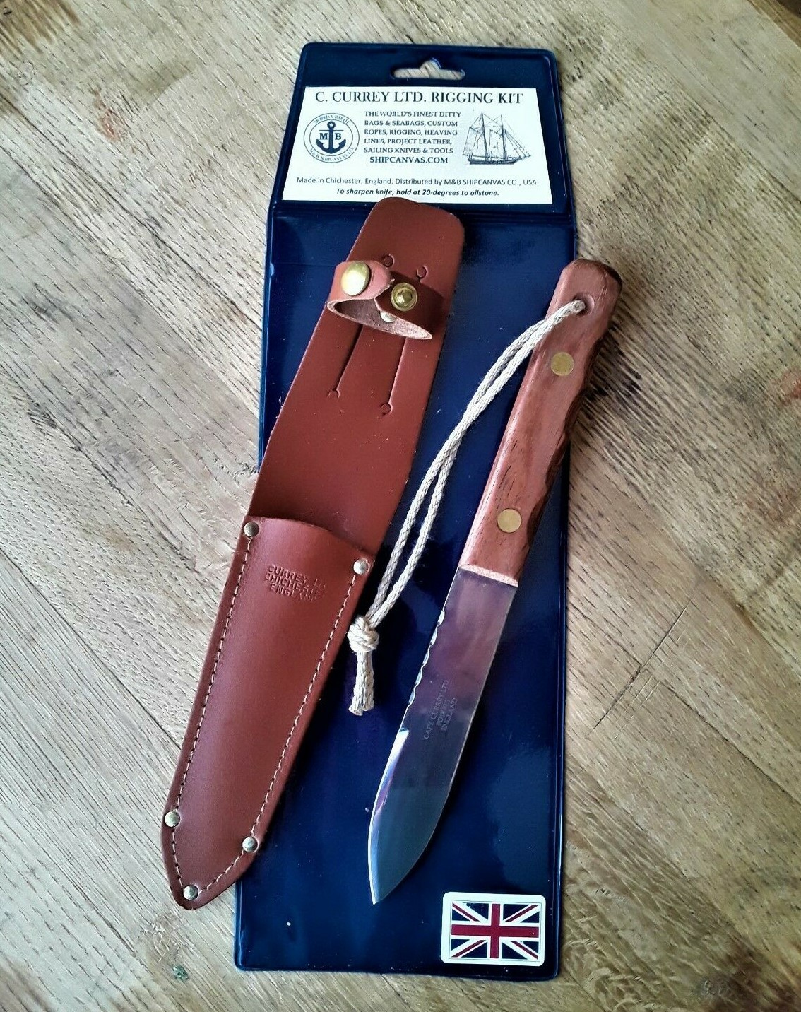 Captain Currey / Seaman's MK-1 Navy Deck Knife w/ Leather Sheath