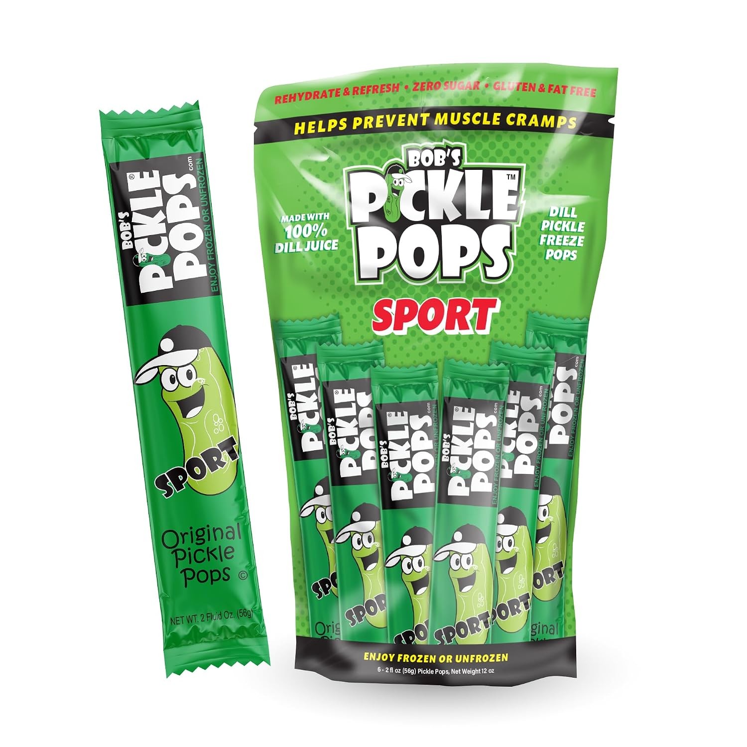 Bob's Pickle Pops - Original Dill Juice Flavor Ice Pops - Pre Workout Freeze Bob's Pickle Pops - Original Dill Juice Flavor Ice Pops - Pre Workout Freeze