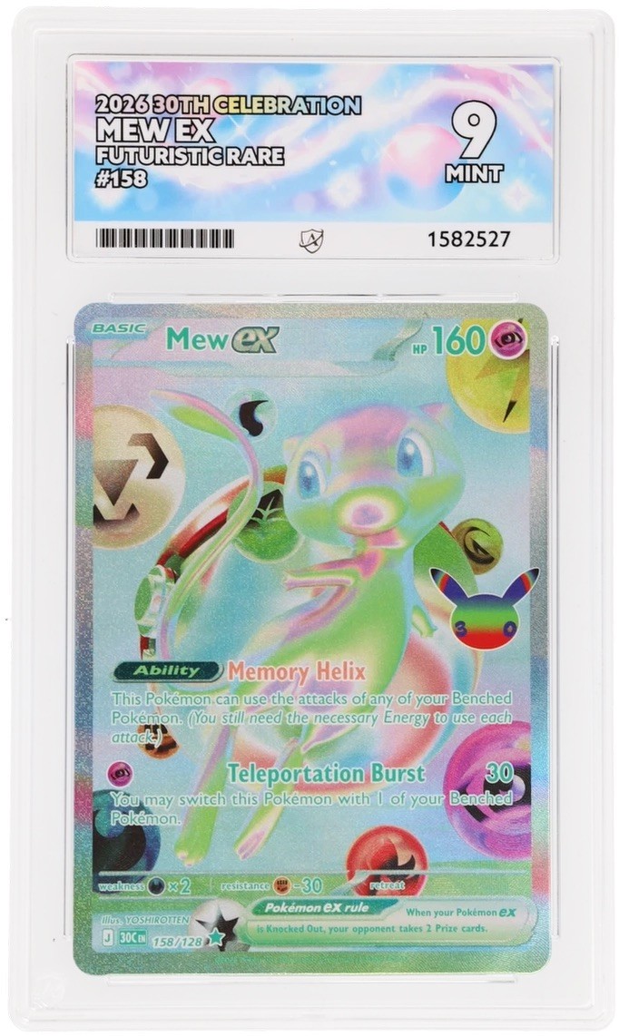Pokémon TCG Mew EX Futuristic Rare 30th Anniversary ACE 9 MINT Pokémon TCG Mew EX Futuristic Rare 30th Anniversary ACE 9 MINT