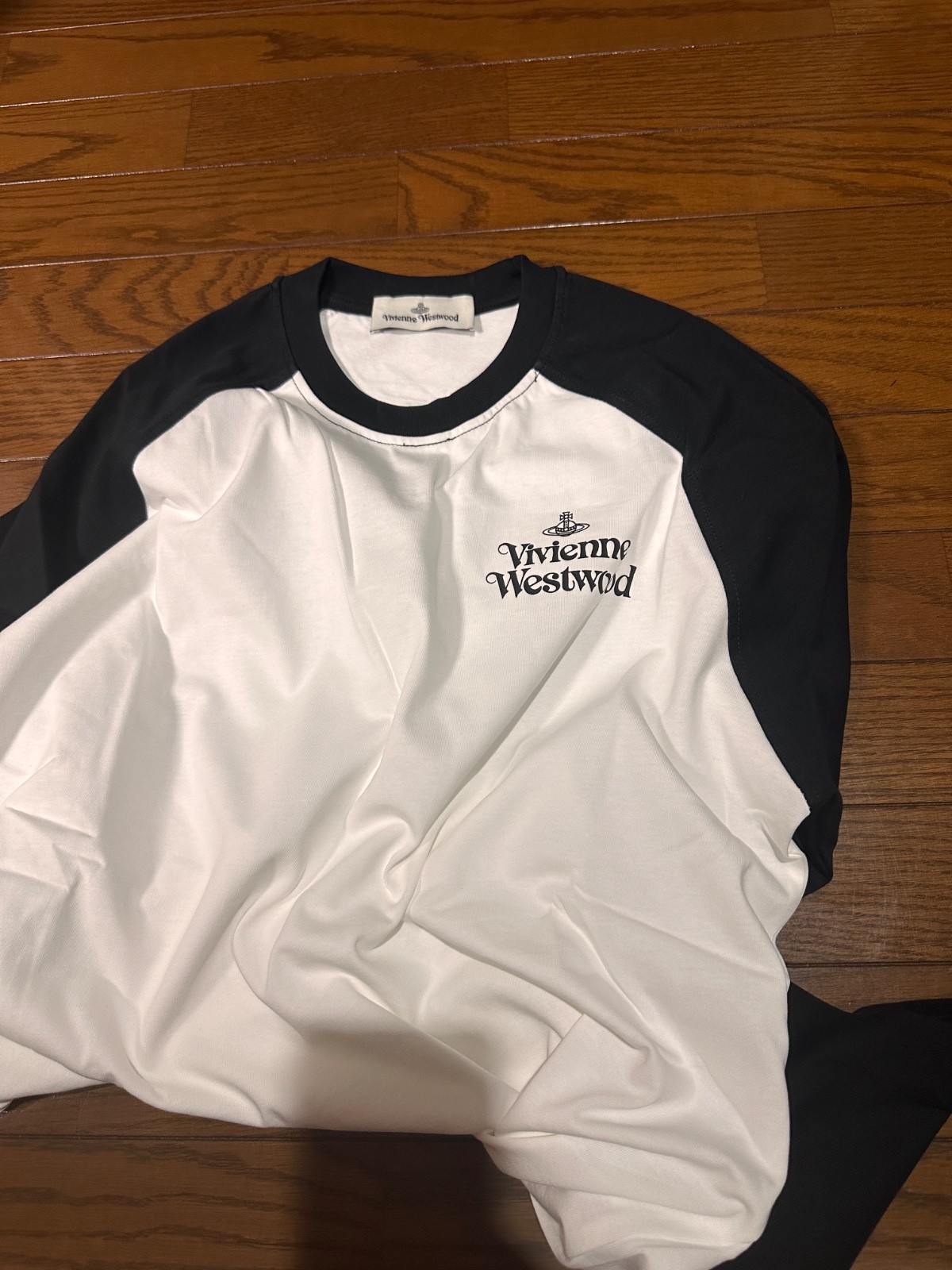 Vivienne Westwood Long Sleeve T Shirt Black White Big Logo Orb Raglan Japan