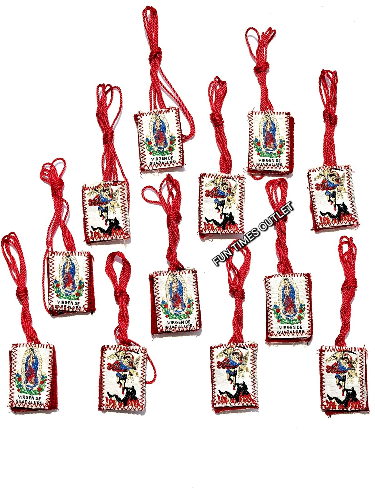 12pc Religious Scapular Escapulario Virgen  Guadalupe San Miguel Arcangel Favors