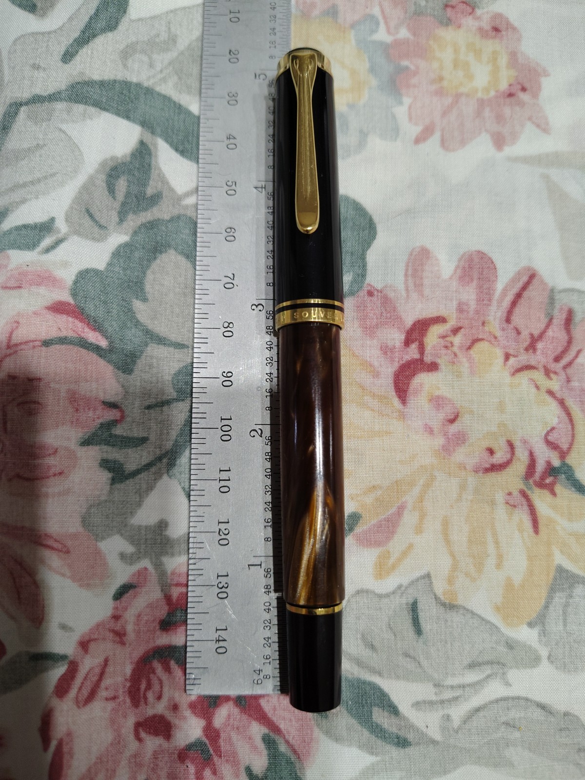 Pelikan Souveran Germany Black & Marble Brown Fountain Pen, EF Point Nib 