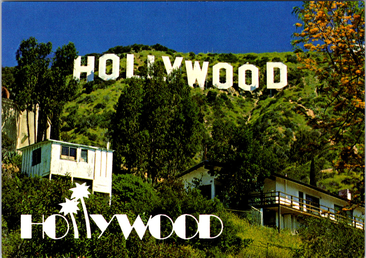 Vintage Postcard Hollywood Sign Famous Landmark California