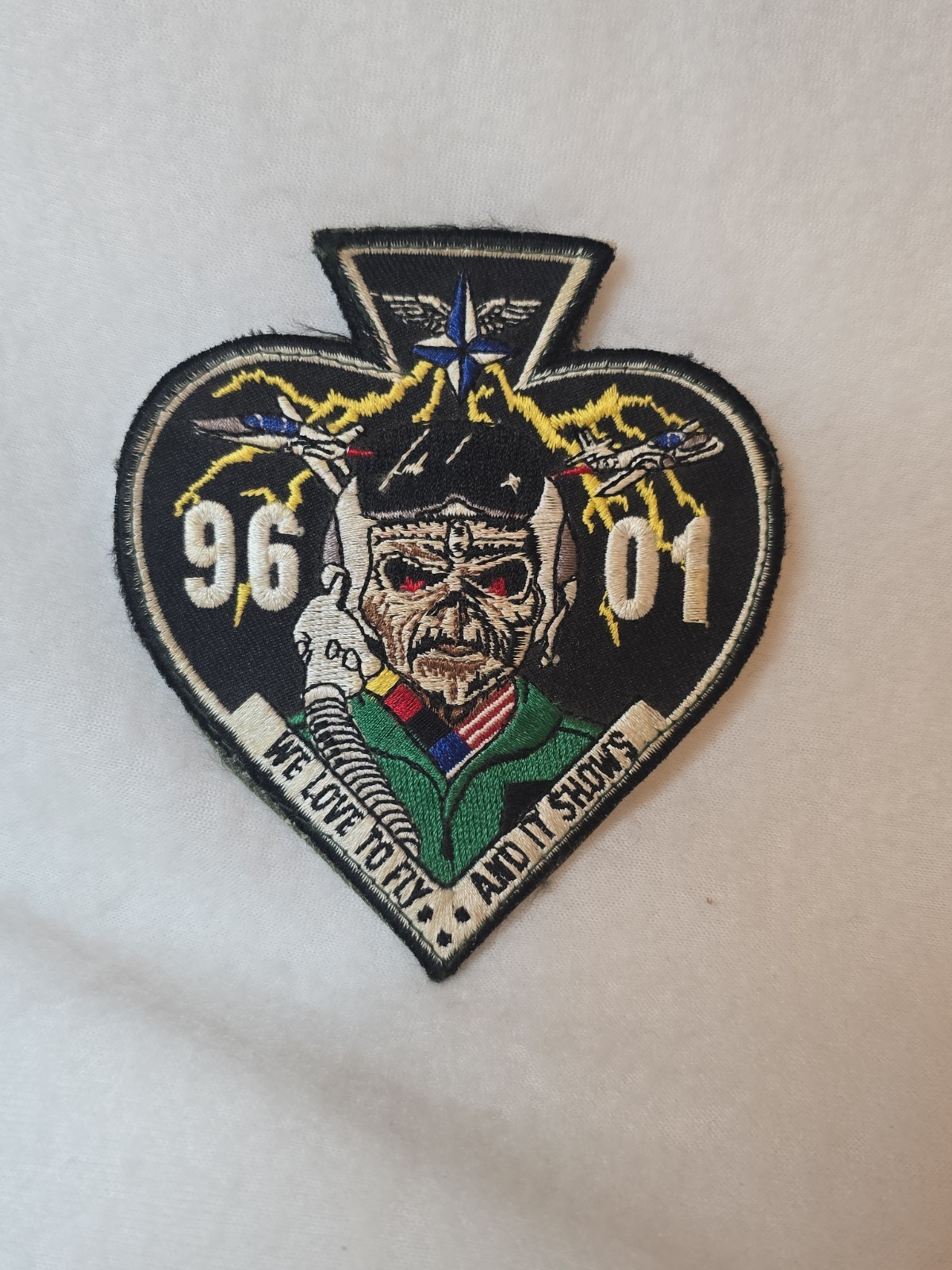 u s air force military patch MEGA RARE \'EDDIE\' iron maiden \'we love to fly\' 4\