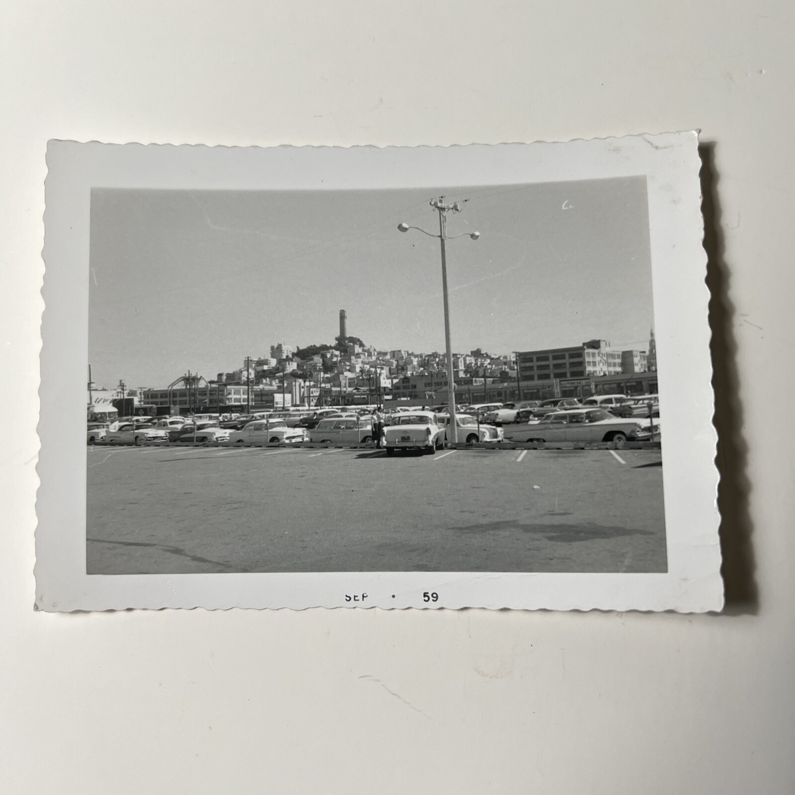 Vtg 1959 Nob Hill  SAN FRANCISCO California Snapshot Photo Cars Taxi Cabs