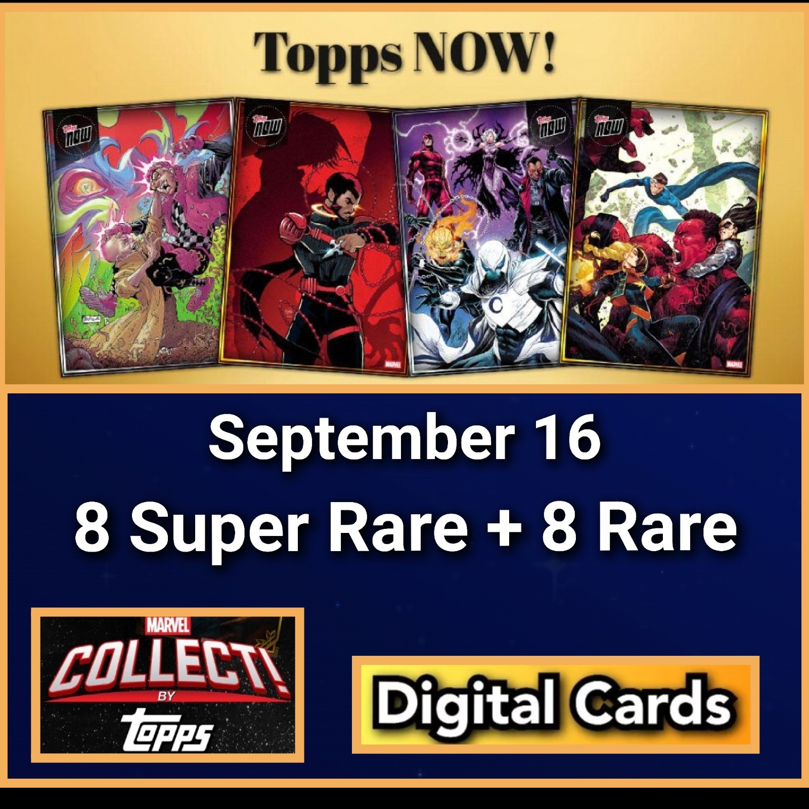 Topps Marvel Collect TOPPS NOW 2026 September 16 Gold And Silver 16 Cards