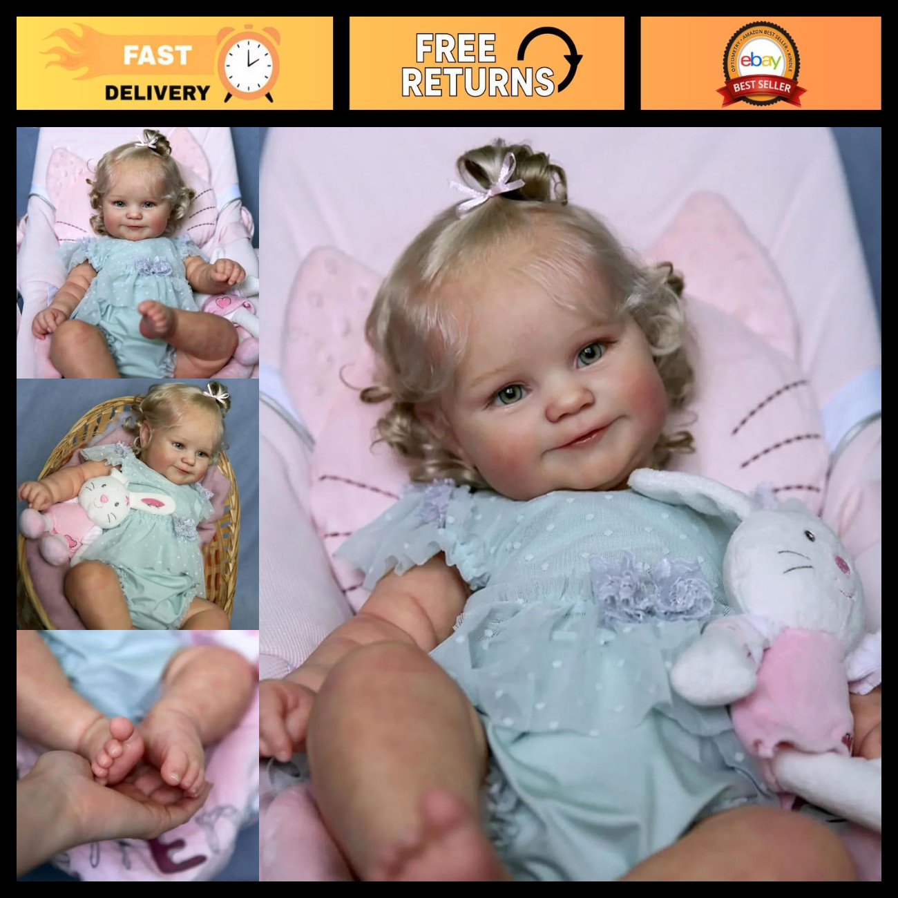 RXDOLL 20 Inch Realistic Reborn Baby Dolls Silicone Full Body Girl Anatomically