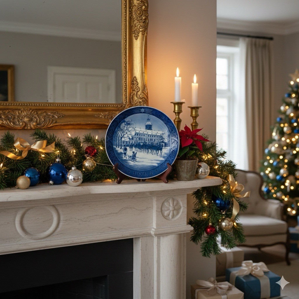 Vintage 1992 Royal Copenhagen Christmas Plate “The Royal Coach” 7.5”