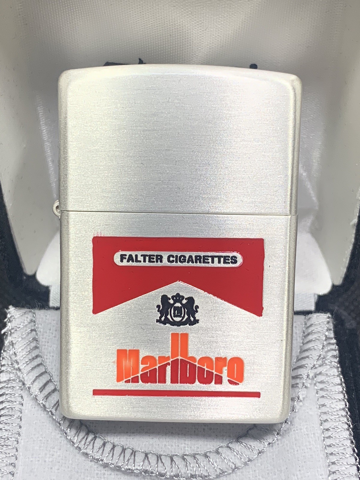 Marlboro Custom 2-side Zippo Lighter | Antique Silver Zippo | Made In Japan